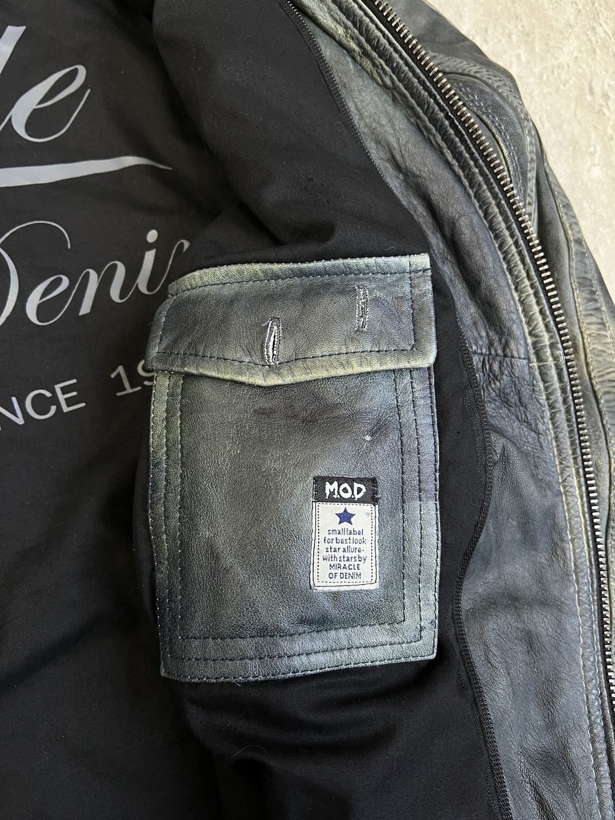 14th Addiction Washed leather racing zipper 14th addiction style jacket Size US XL / EU 56 / 4 - 14 Thumbnail