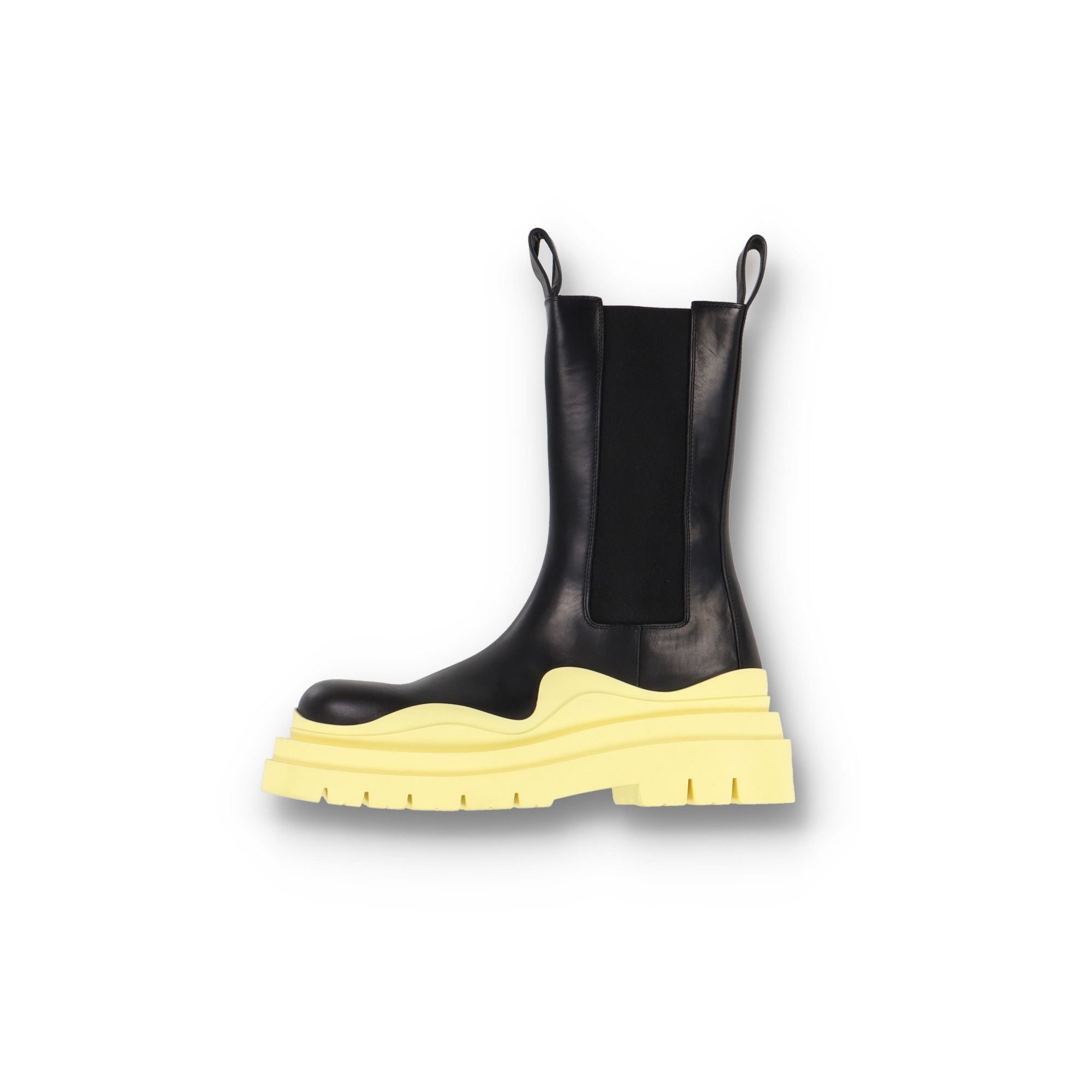 Bottega Veneta Black Yellow Tire Chelsea Boots Size US 11 / IT 41 - 1 Thumbnail