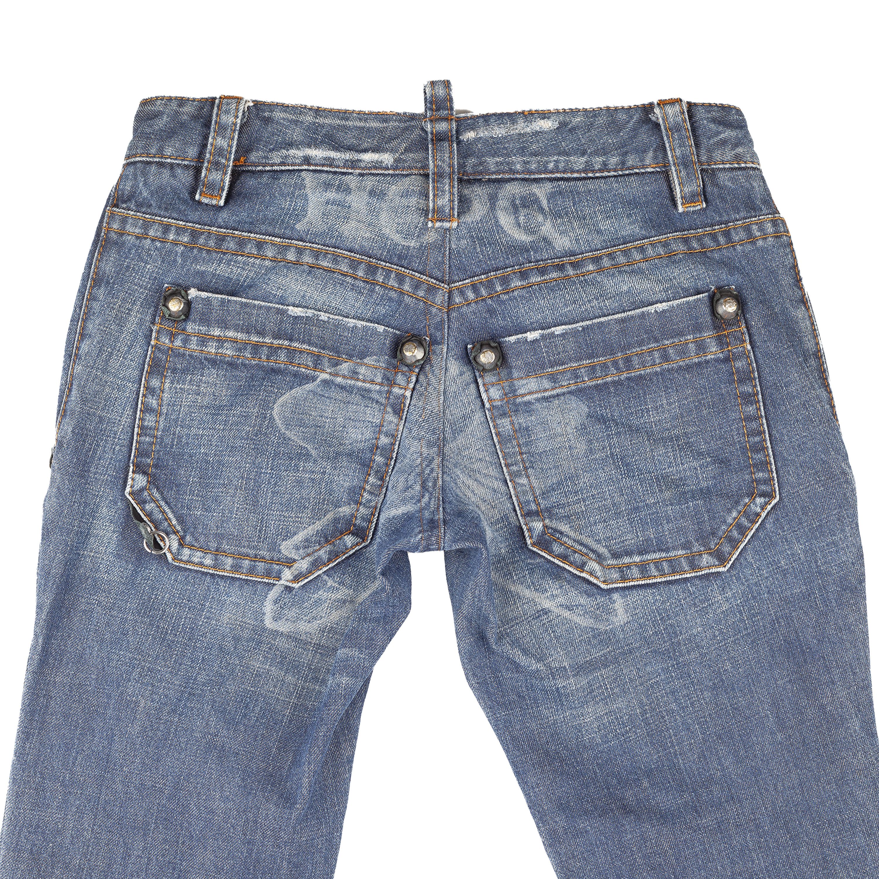 Dsquared2 DSQUARED2 FW2005 Vintage Jesus Lord Peace Skinny Jeans Size 27" / US 4 / IT 40 - 9 Thumbnail