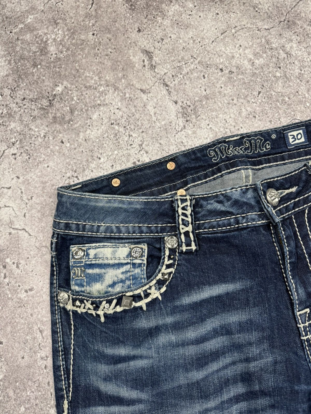 Miss Me Crazy Vintage Y2K Affliction Style Miss Me Jeans Japan denim Size 30" / US 8 / IT 44 - 7 Thumbnail