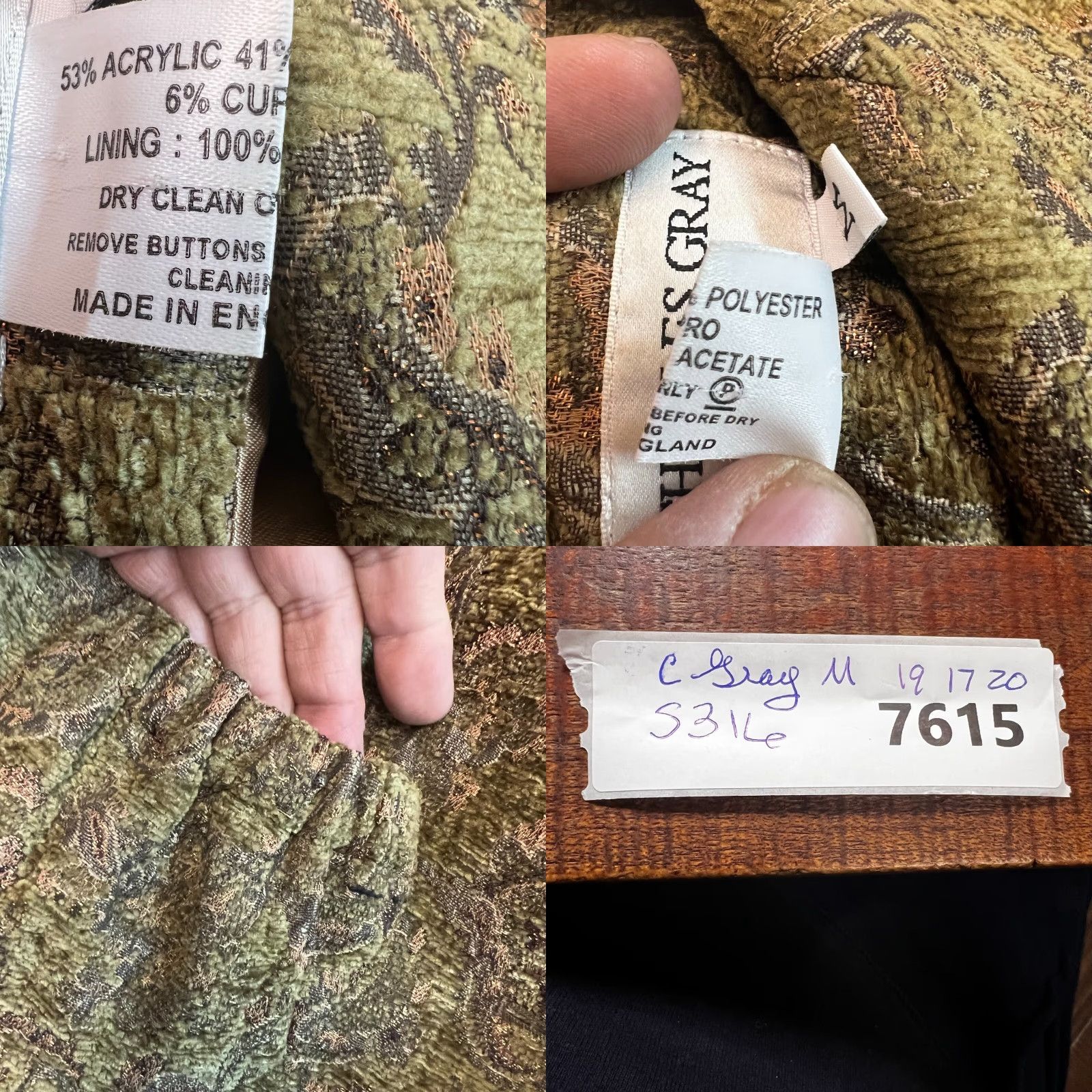 Vintage VINTAGE Charles Gray Green London 3 Button Blazer M Womens Suit Jacket Geometric Pattern/Green Blazer M Mens? Size M / US 6-8 / IT 42-44 - 8 Thumbnail