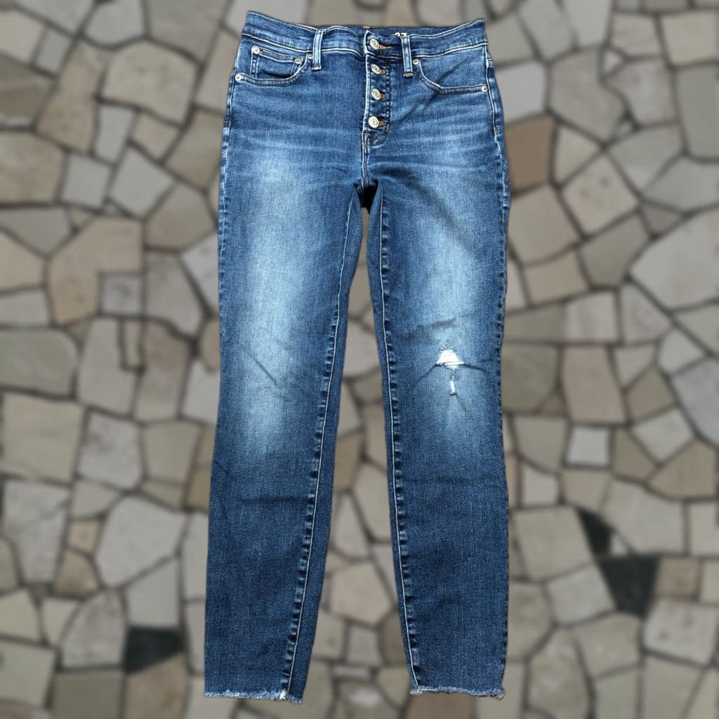 J.Crew J Crew Womens Jeans Skinny Button Fly Toothpick 27 9" Medium Wash Blue Stretch Size 27" / US 4 / IT 40 - 1 Thumbnail