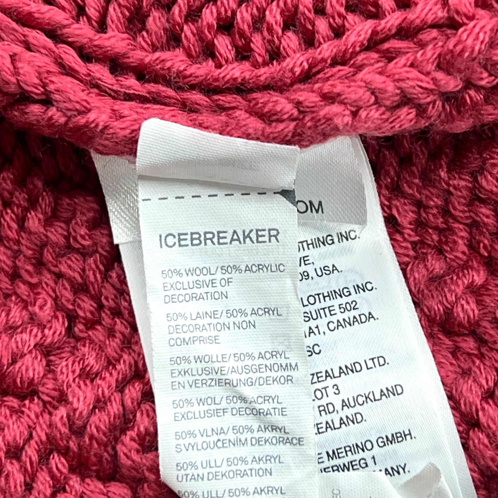 Icebreaker Icebreaker Beanie Hat One Size Pink Merino Wool Blend Cable Knit Womens 90s? Size ONE SIZE - 4 Thumbnail