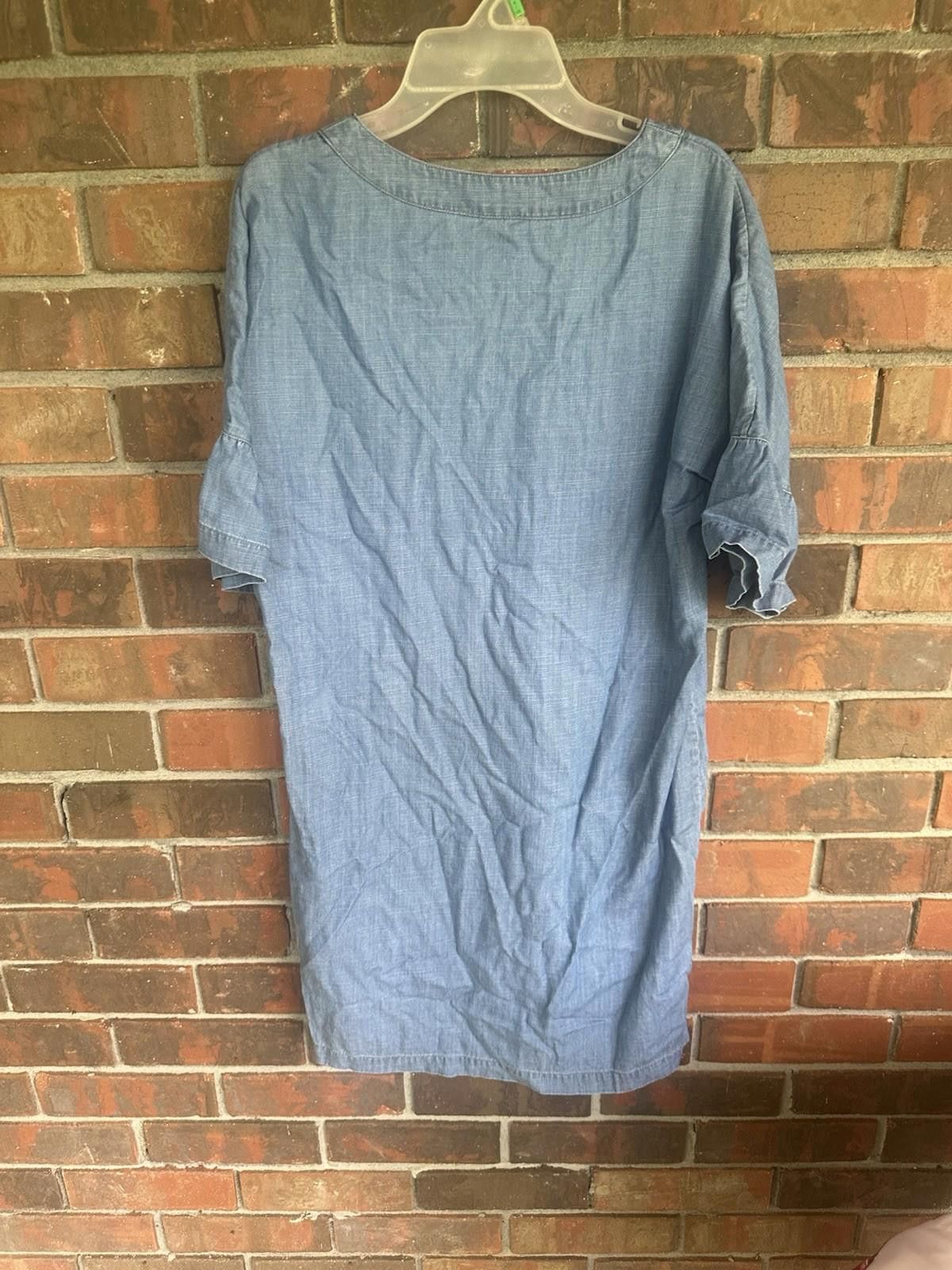 Vineyard Vines Vineyard Vines Chambray Flutter Sleeve Lace Up Dress Size 6 Size S / US 4 / IT 40 - 5 Thumbnail