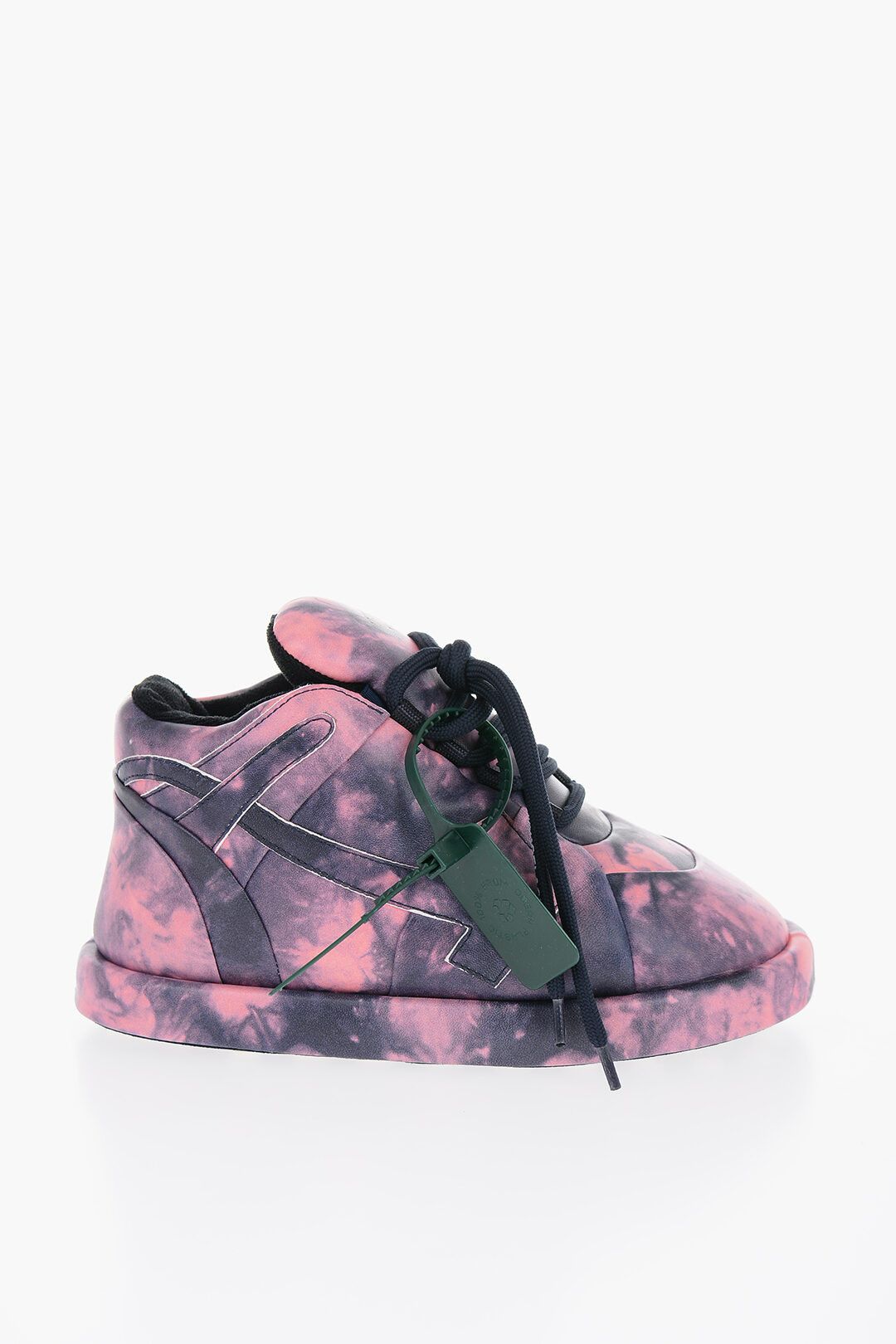 Off-White og1mm1024 Tie Dye Leather Bump Padded Sneakers in Pink Size US 9 / IT 39 - 1 Thumbnail