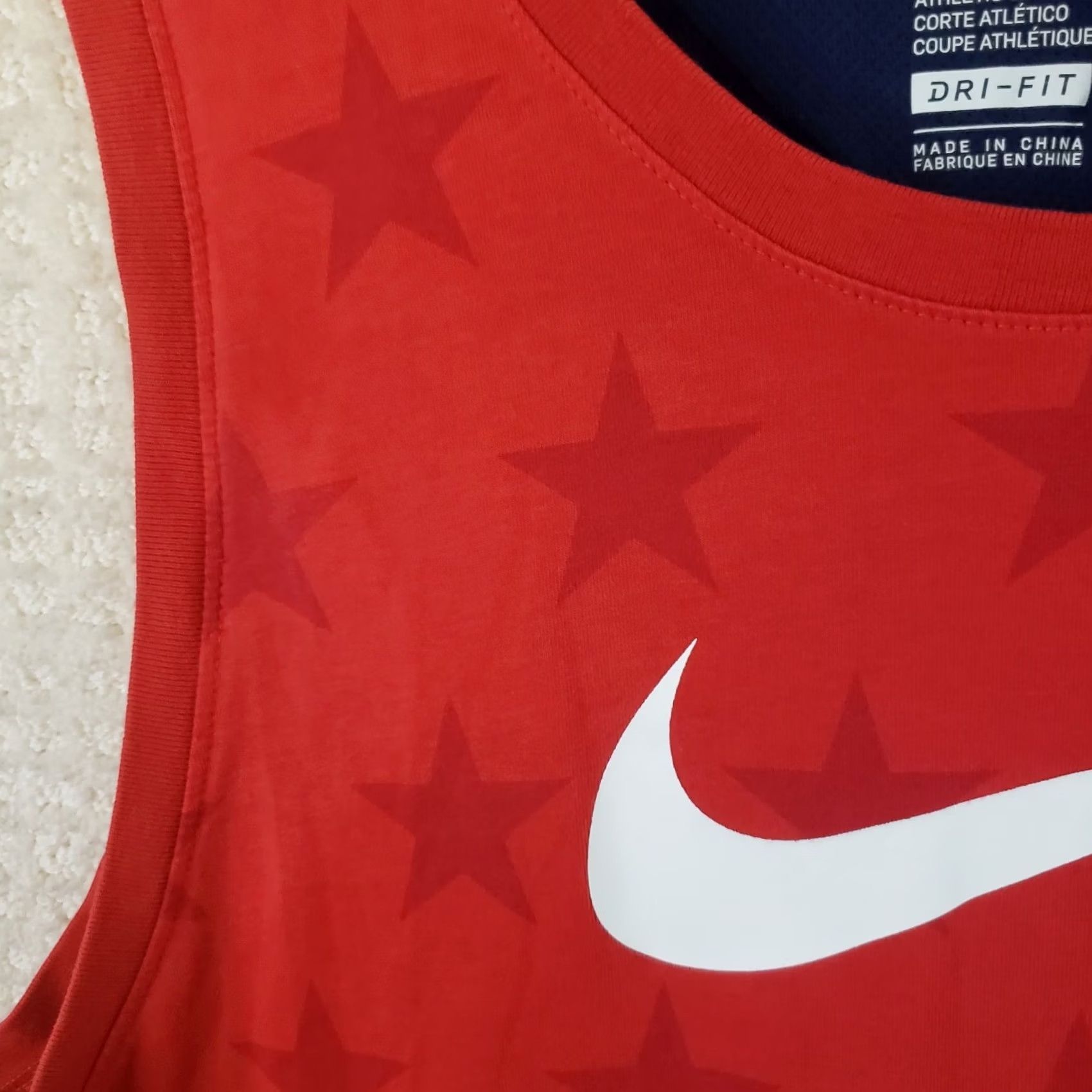 Nike Nike Dri-FIT Tank Top Sleeveless Crew Neck Men's M Red Navy USA Athletic Jersey Team Performance Sports Shirt Size US M / EU 48-50 / 2 - 5 Thumbnail