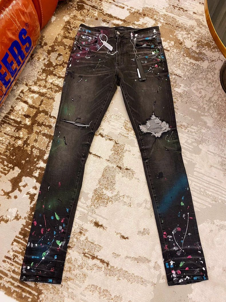 Other Amiri colorful ink splatter distressed jeans Size US 33 - 1 Thumbnail