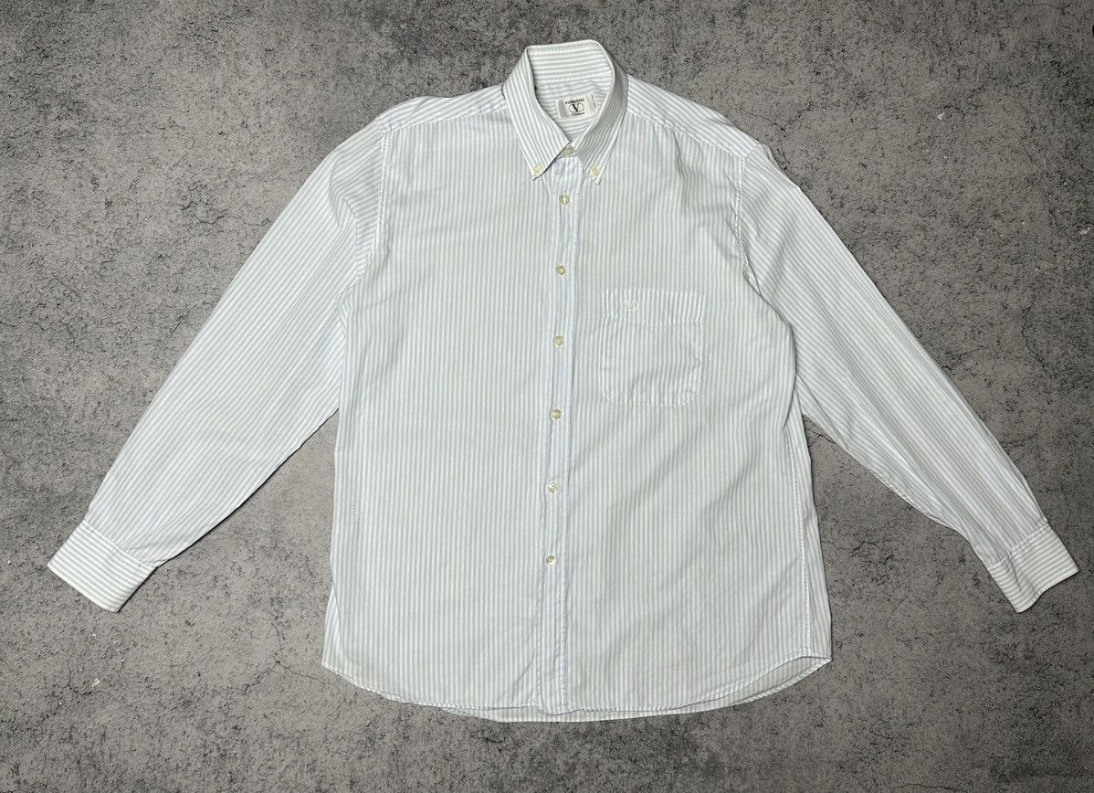 Valentino Vintage Valentino Chemises Long Sleeve Striped Shirt Size US M / EU 48-50 / 2 - 12 Thumbnail