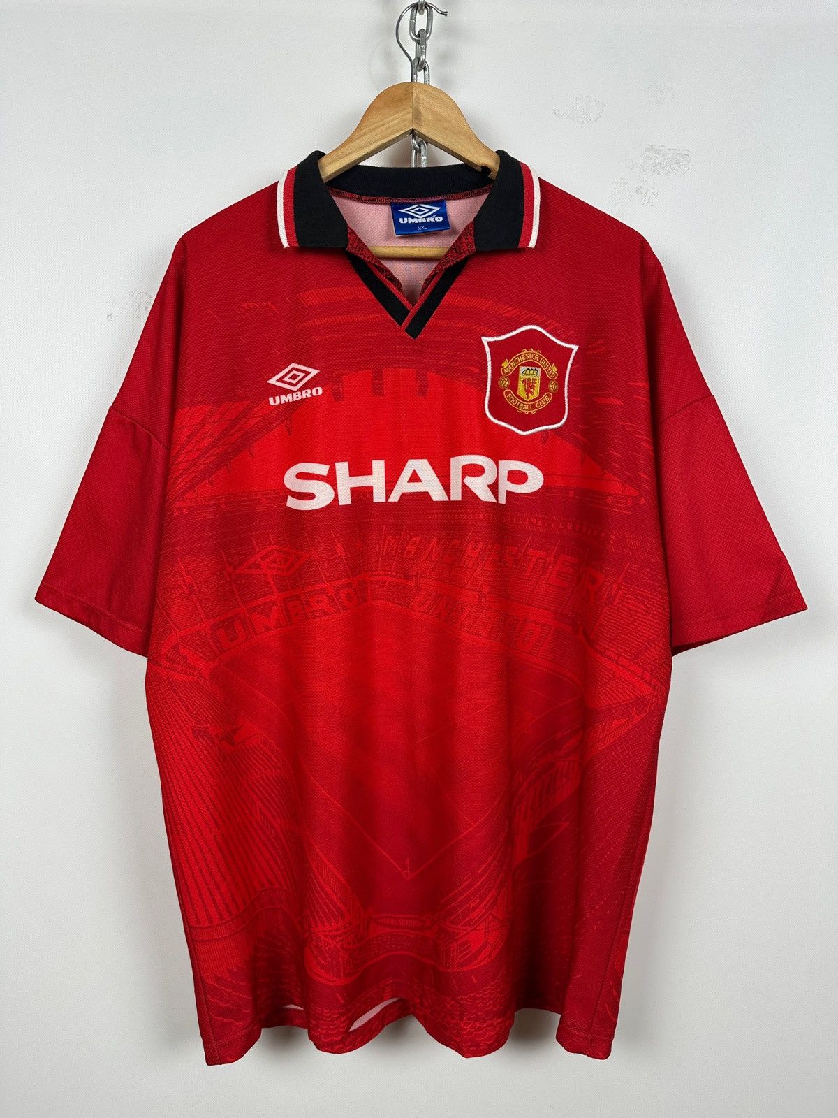 Umbro Vintage 1994-96 Umbro Manchester United Rare Soccer Jersey Size US XXL / EU 58 / 5 - 1 Thumbnail