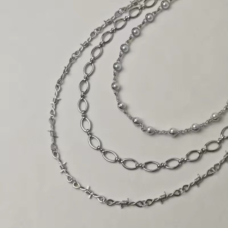 Other Silvery Rivet Three Layers Concise Pants Waist Chain Size ONE SIZE - 8 Thumbnail