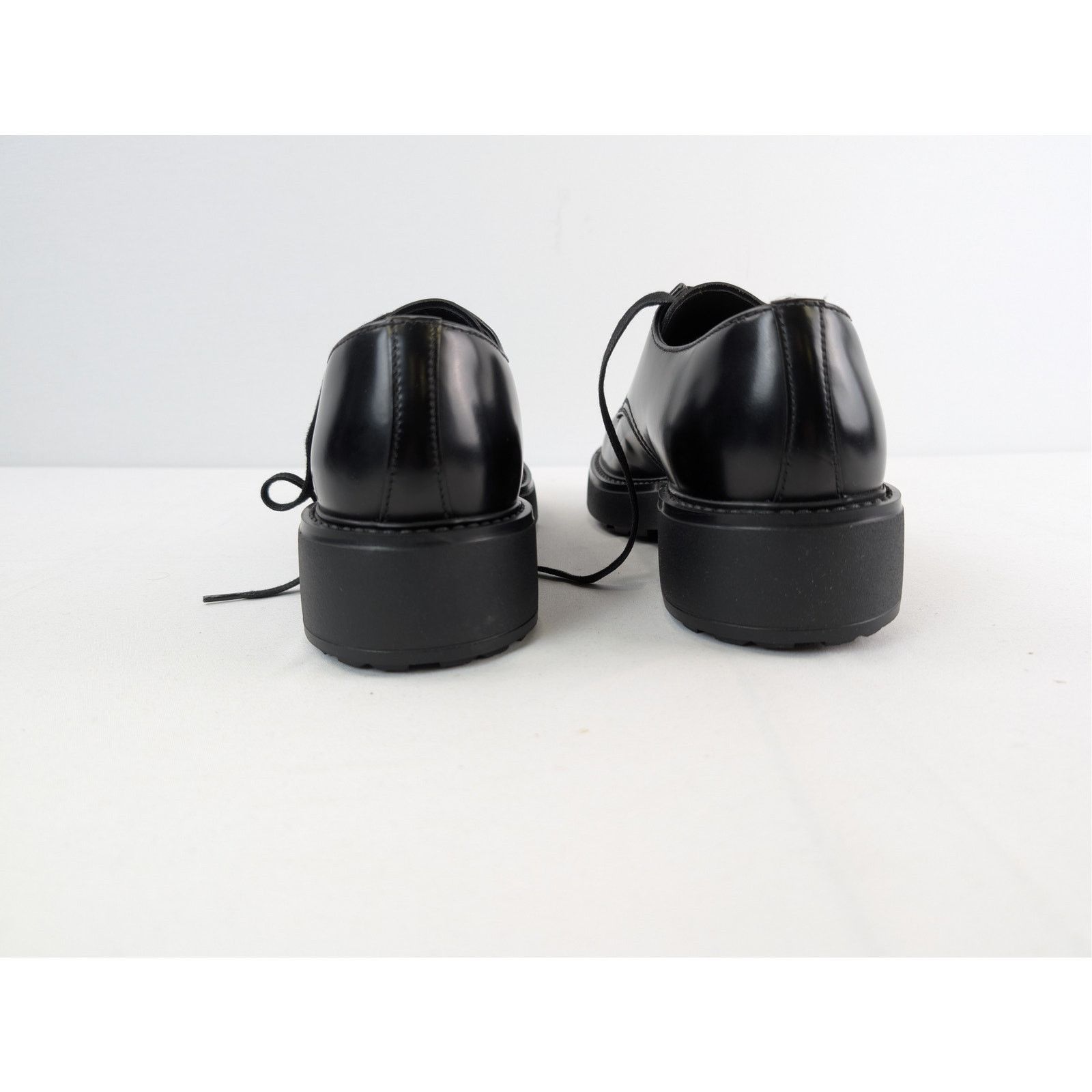 Prada o1rshd1 Brushed Leather Derby Shoes Boots in Black Size US 8 / EU 41 - 11 Thumbnail