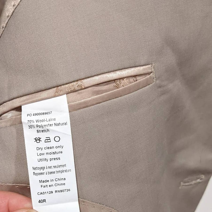 Lauren Ralph Lauren Lauren Ralph Lauren Beige Blazer Sport Coat Wool Blend Size 40R - 4 Thumbnail