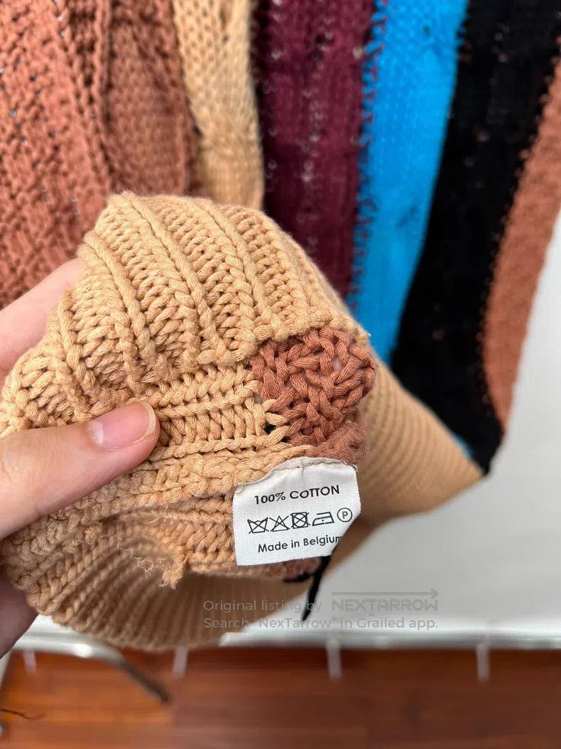 Dries Van Noten DRIES VAN NOTEN Chunky Knit Color-blocked Oversized Knit V Size US L / EU 52-54 / 3 - 7 Thumbnail