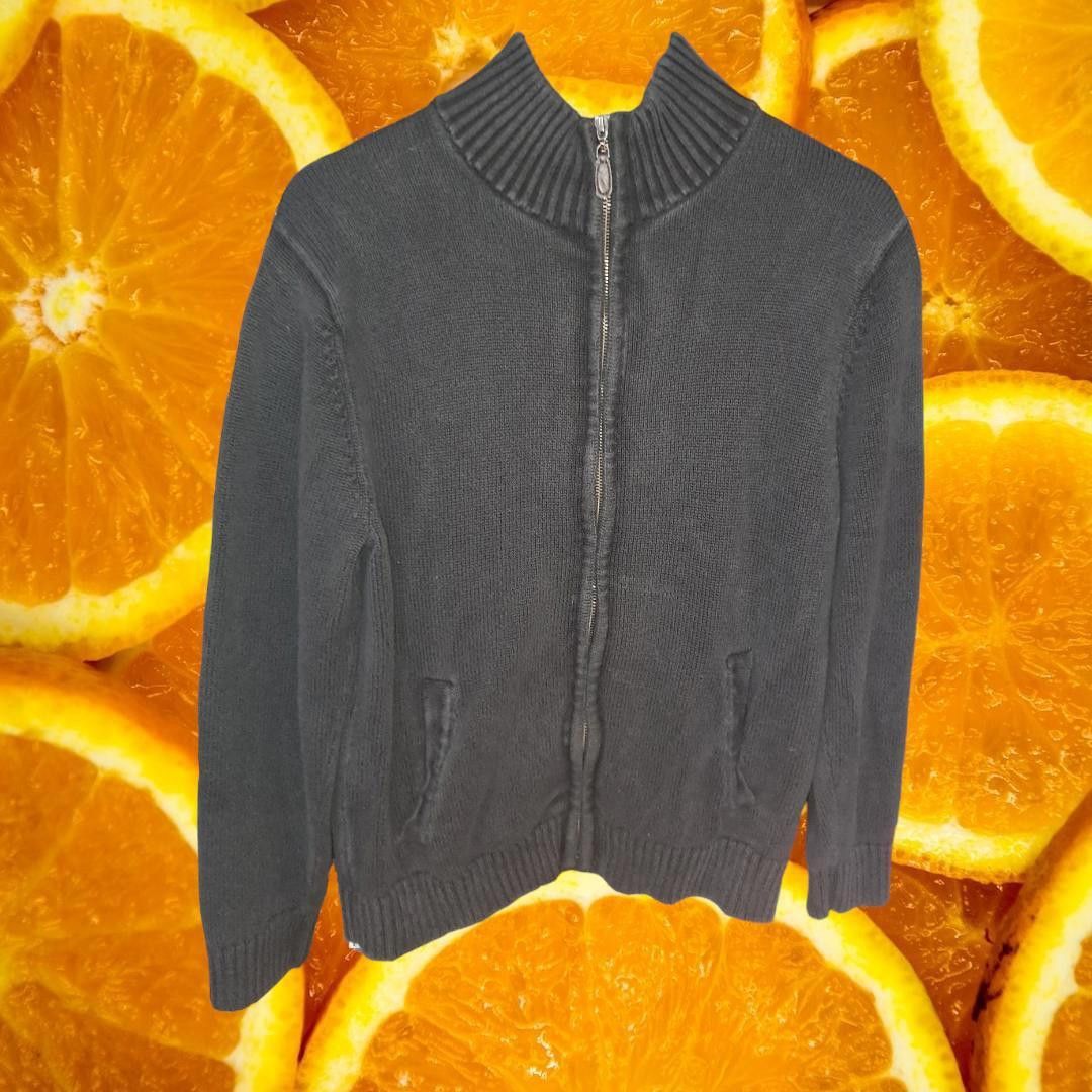 L.L. Bean L.L. Bean 100% Cotton Full Zip Black Knit Sweater Size Mediu Size US M / EU 48-50 / 2 - 3 Thumbnail
