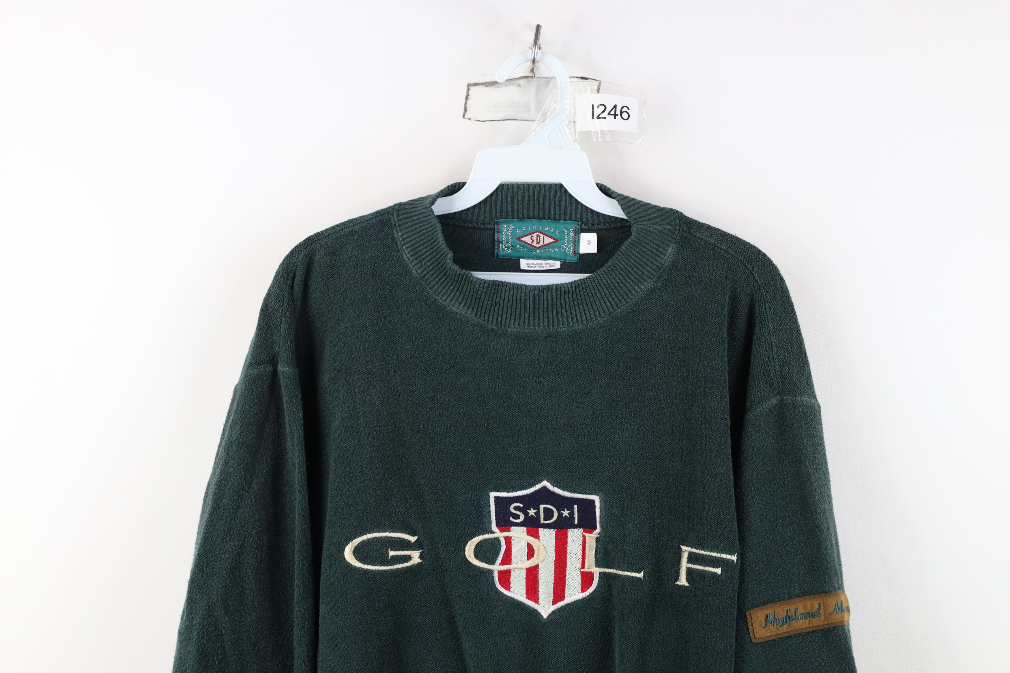 Vintage Vintage 90s Spell Out Golf Reverse Fleece Sweatshirt Green Size US M / EU 48-50 / 2 - 2 Thumbnail