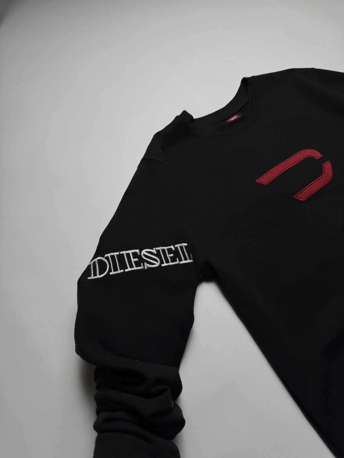 Diesel Diesel "D" Logo & Sleeve Hits Sweatshirt - Black/Red Size US L / EU 52-54 / 3 - 8 Thumbnail