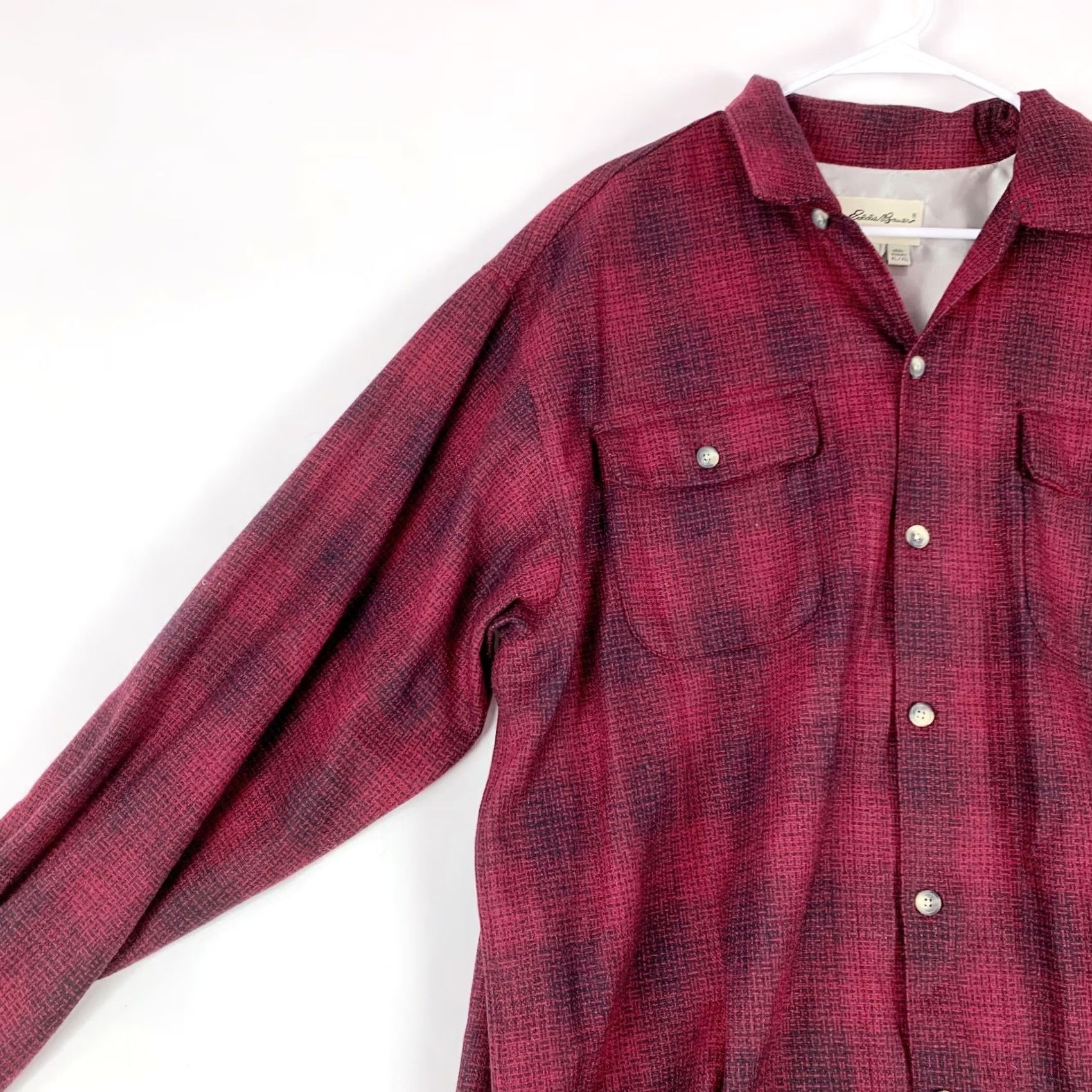 Eddie Bauer VINTAGE Eddie Bauer Shirt Plaid Wool Blend Long Sleeve Mens XL Red Buttons Up Button-Down Collared Flannel Size US XL / EU 56 / 4 - 3 Thumbnail