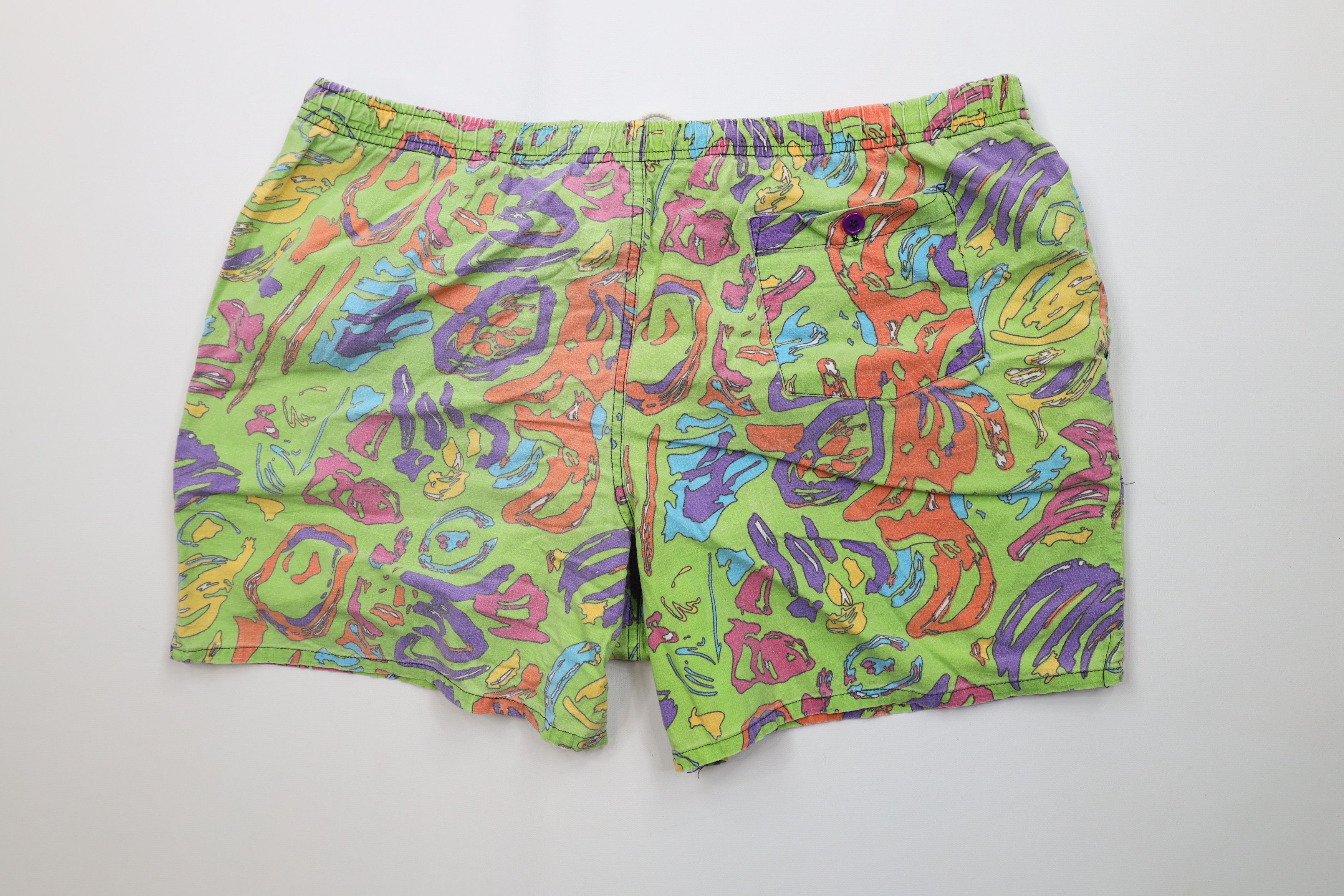Vintage Vintage 90s Streetwear Abstract Lined Shorts Swim Trunks Size US 36 / EU 52 - 9 Thumbnail