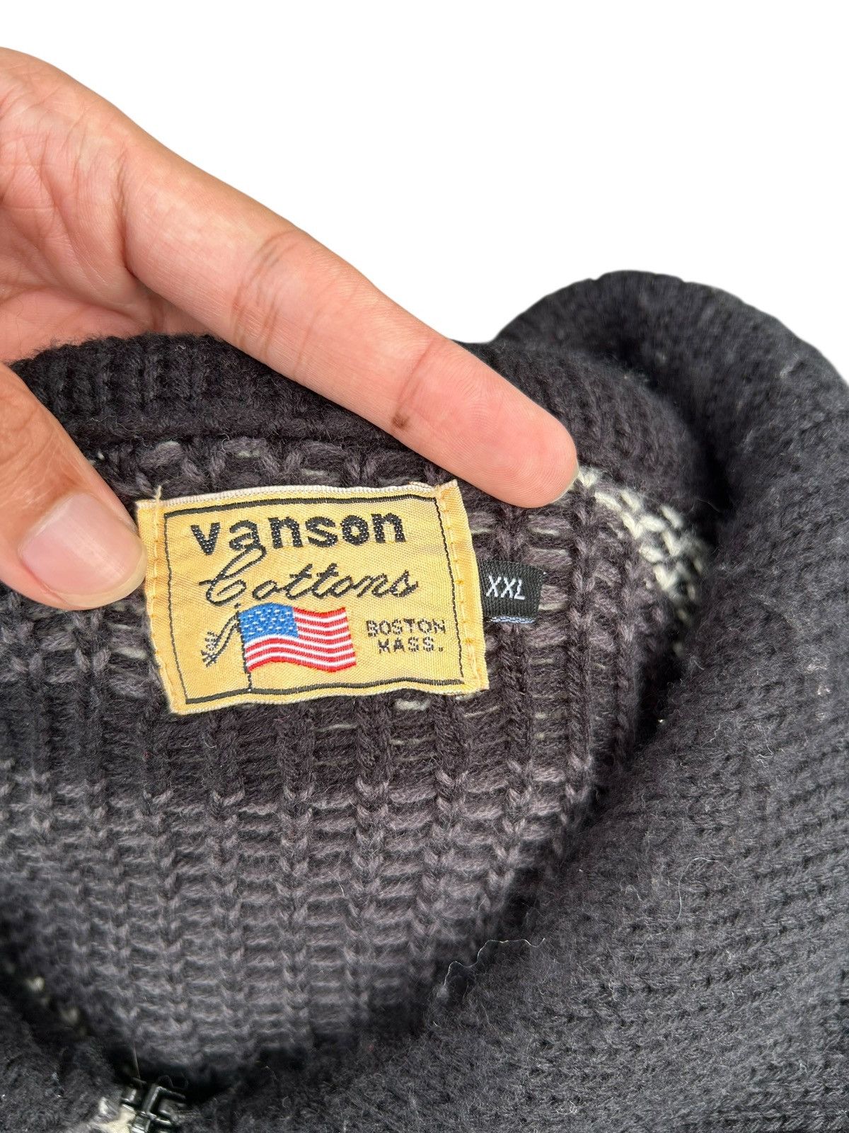 Vanson Leathers Vintage Vanson Skull Knit Sweater Zipper Size US L / EU 52-54 / 3 - 8 Thumbnail