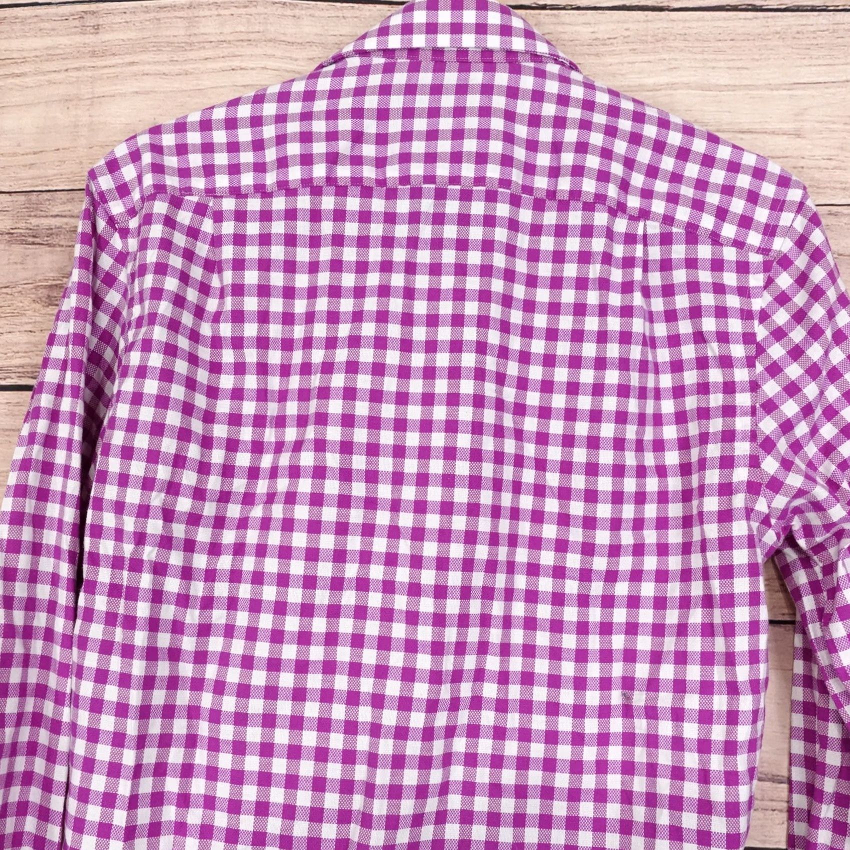 Ben Sherman BEN SHERMAN Shirt Purple Check Button Down MENS 14.5 32-33 TAILORING STRETCH Size US M / EU 48-50 / 2 - 5 Thumbnail