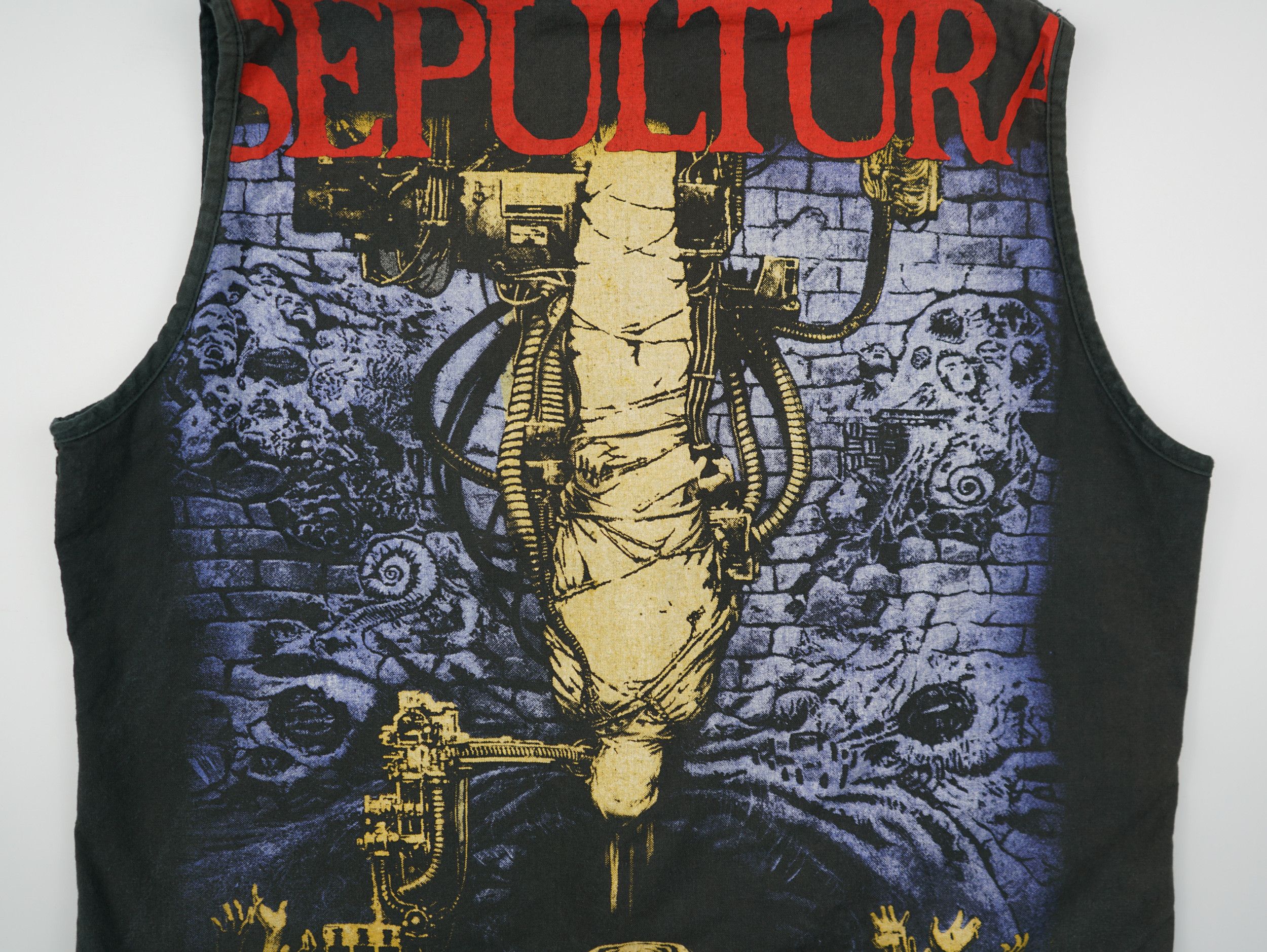Band Tees × Vintage Vintage 1990s Sepultura Battle Vest Size US M / EU 48-50 / 2 - 2 Thumbnail