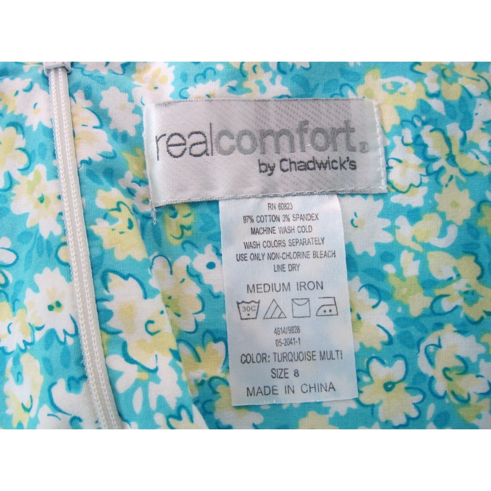 Vintage Chadwick's Real Comfort Cotton Stretch Blue Floral Tank Dress Size 8 Size M / US 6-8 / IT 42-44 - 3 Thumbnail