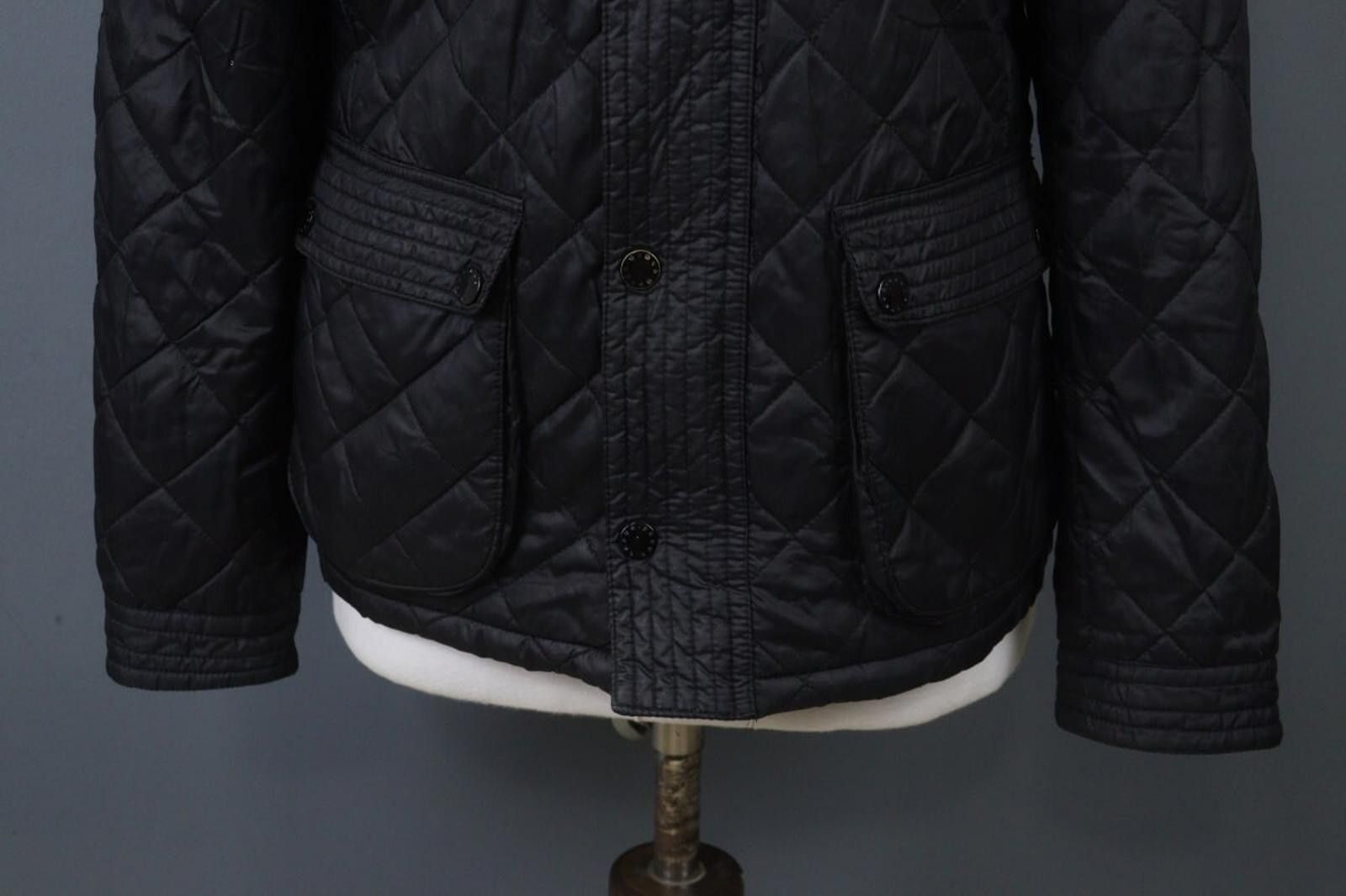 Barbour Barbour Black Belted Mock Neck Pocket Zip Quilted Jacket Size US M / EU 48-50 / 2 - 3 Thumbnail