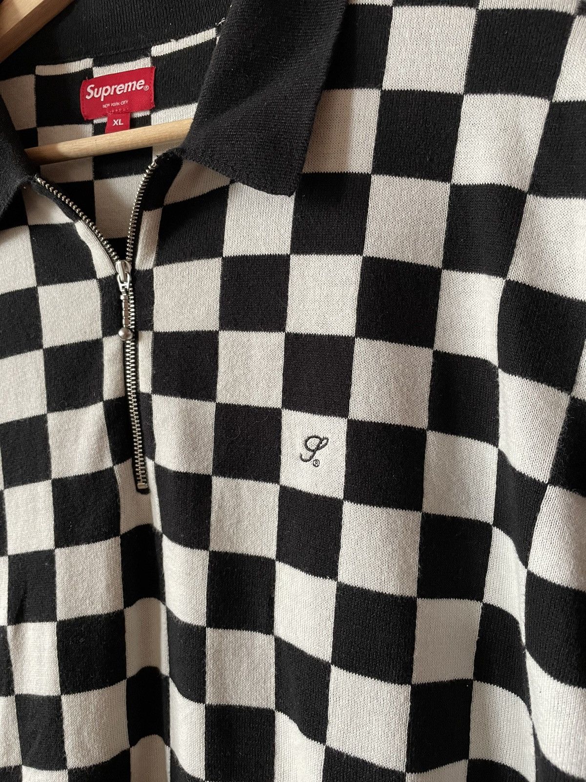 Supreme Supreme Checkered Zip Polo Size US XL / EU 56 / 4 - 3 Thumbnail