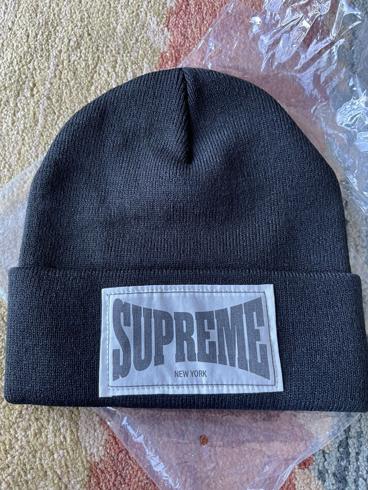 Supreme Supreme woven label beanie black Size ONE SIZE - 1 Thumbnail
