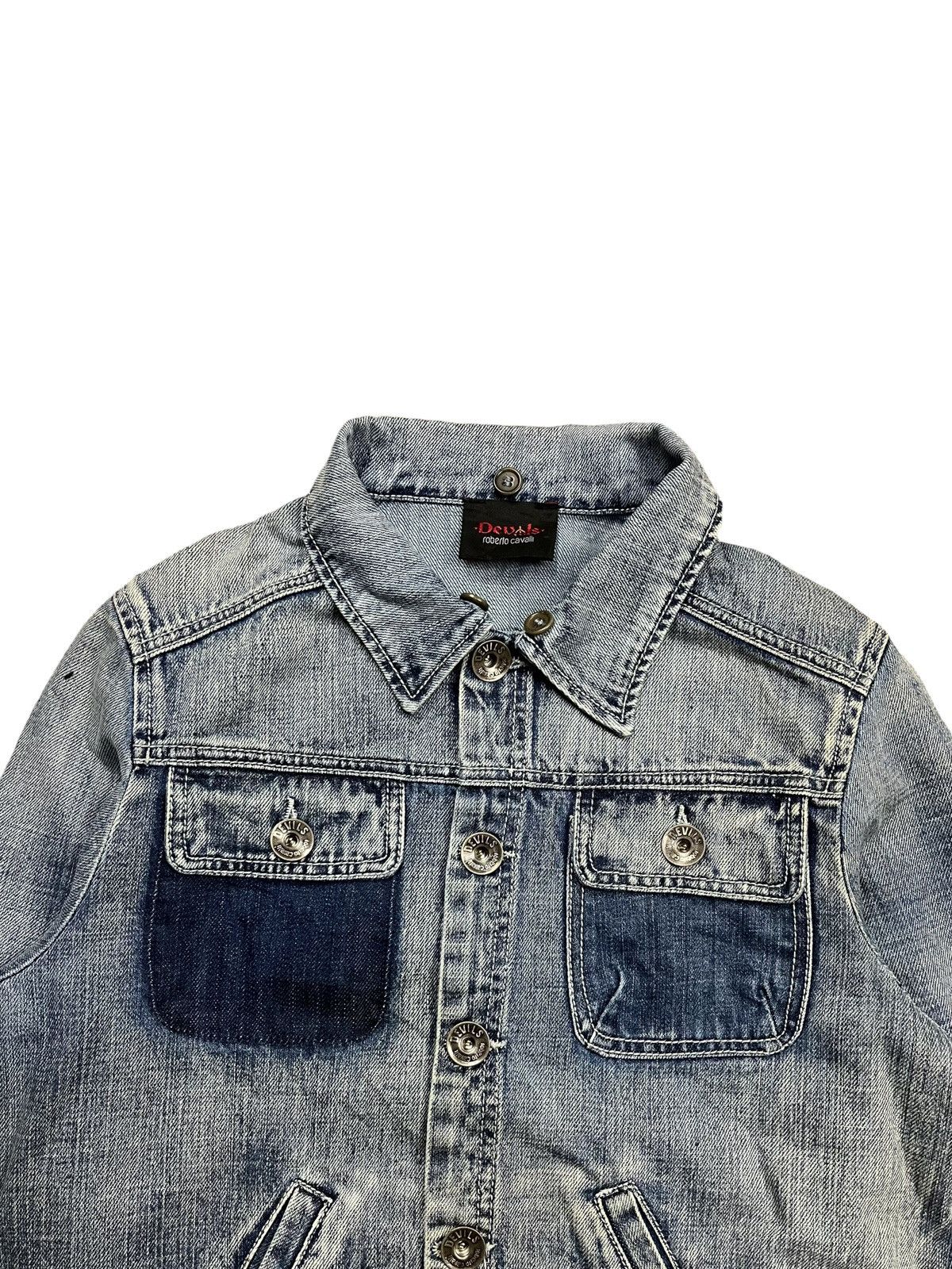 If Six Was Nine 2000s Roberto Cavalli - Devils Bono Denim Jacket Size US XS / EU 42 / 0 - 8 Thumbnail