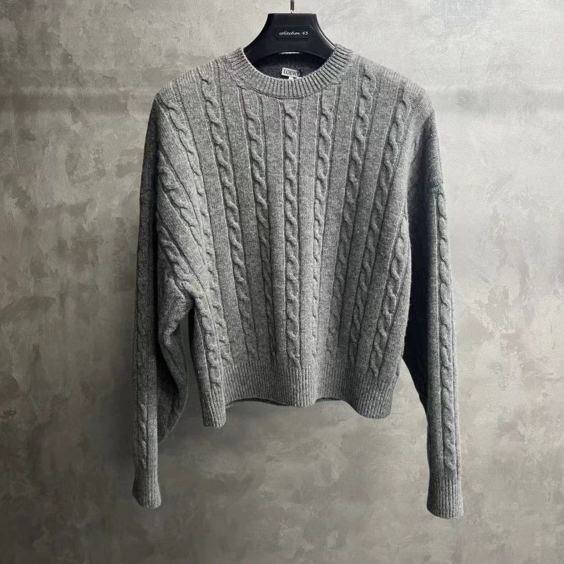 Loewe LOEWE Gray solid round neck long sleeve loose sweater Size XS / US 0-2 / IT 36-38 - 1 Thumbnail