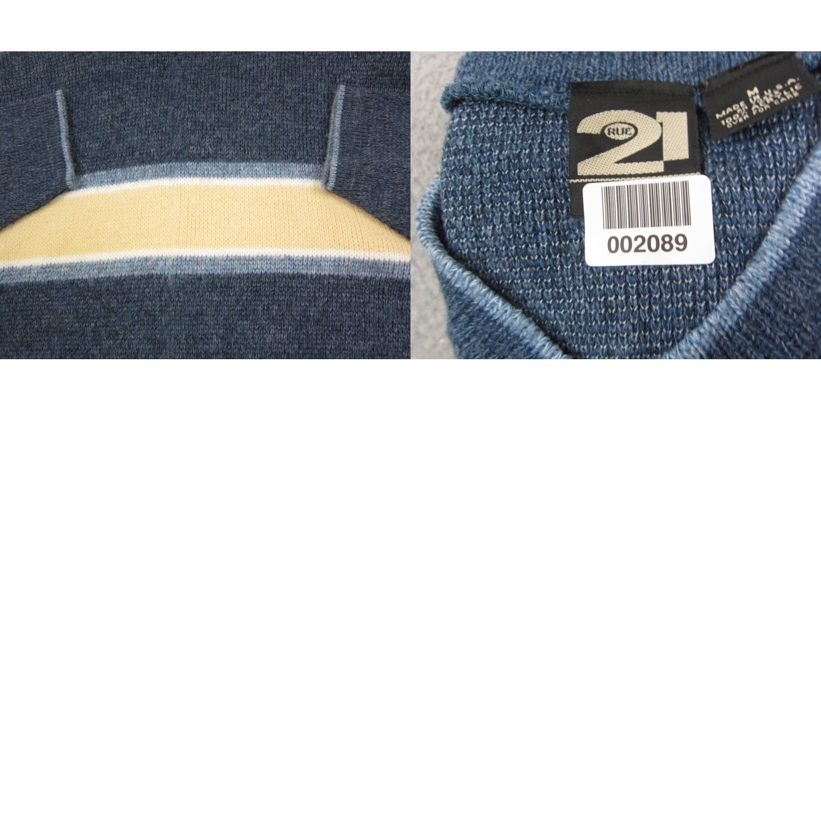 Vintage VINTAGE rue21 Sweater Womens Medium Blue V-Neck Knit Pullover 80s 90s Casual Workwear Size M / US 6-8 / IT 42-44 - 9 Thumbnail