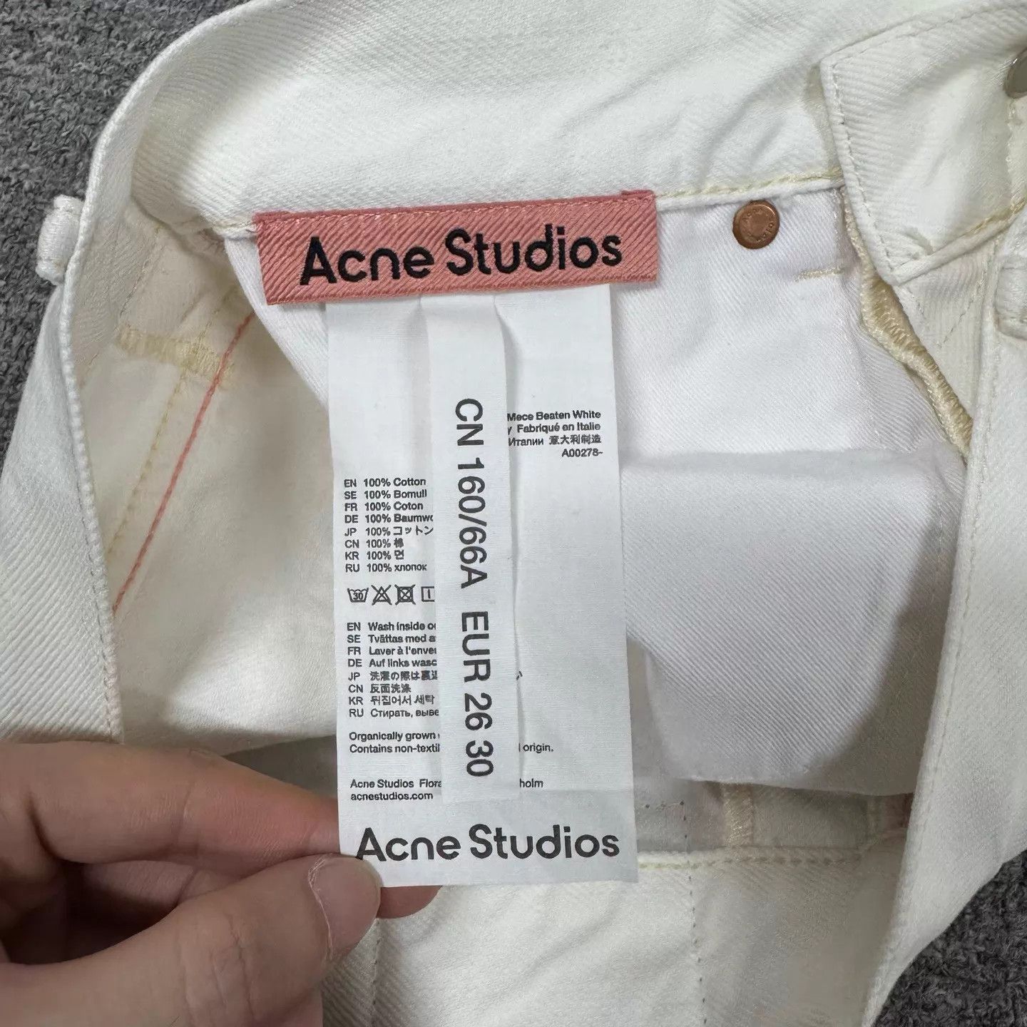 Acne Studios Acne Studios Distressed Hem White Jeans 99 New Size US 33 - 5 Thumbnail