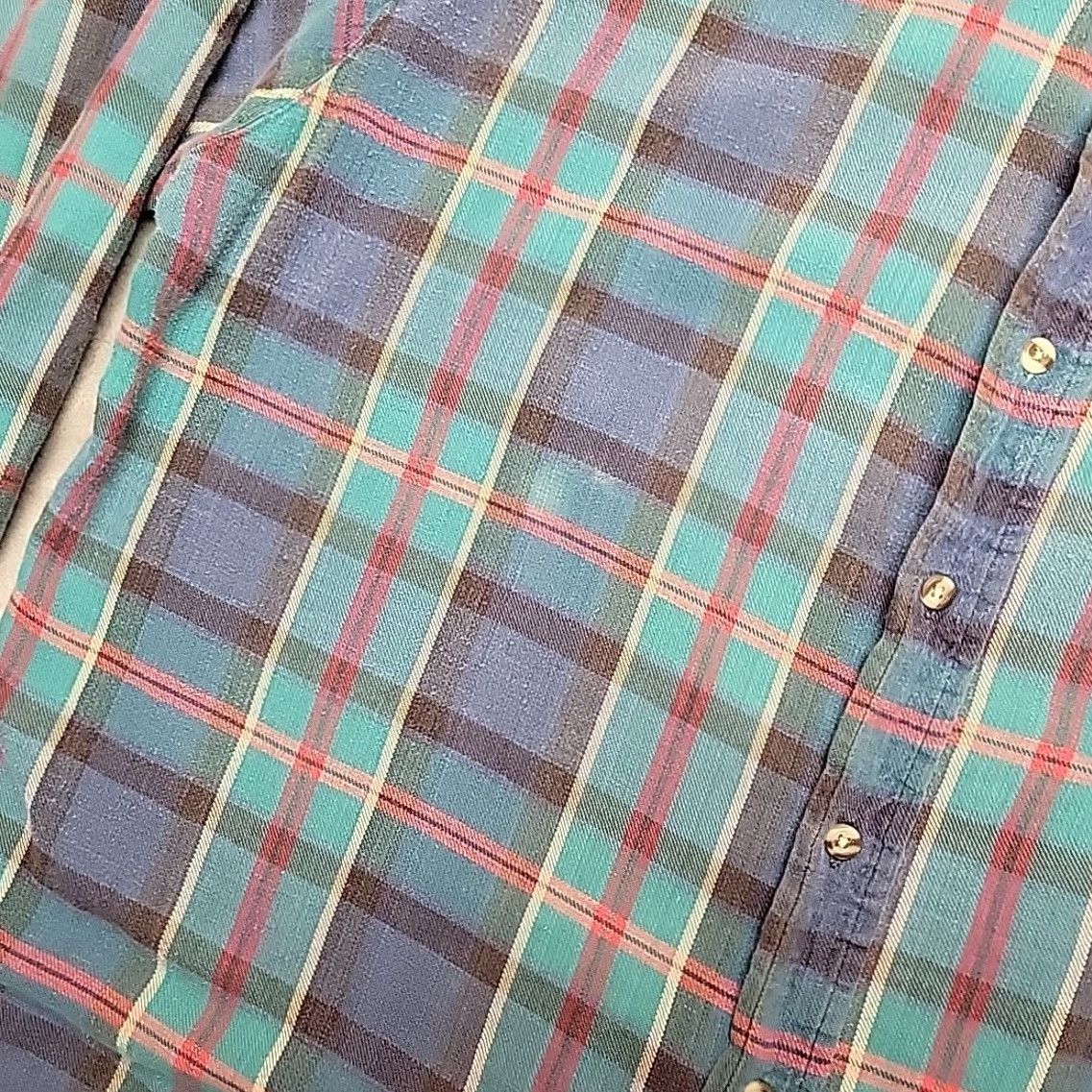 JCPenney VTG Towncraft Shirt Mens XLT Tall Plaid Flannel Long Sleeve Blue Green Multicolor Button-Up Size US XL / EU 56 / 4 - 4 Thumbnail
