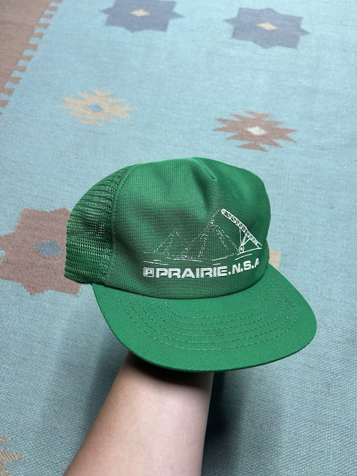 Vintage Vintage 80s trucker hat Prairie NSA forest green made USA Size ONE SIZE - 1 Thumbnail