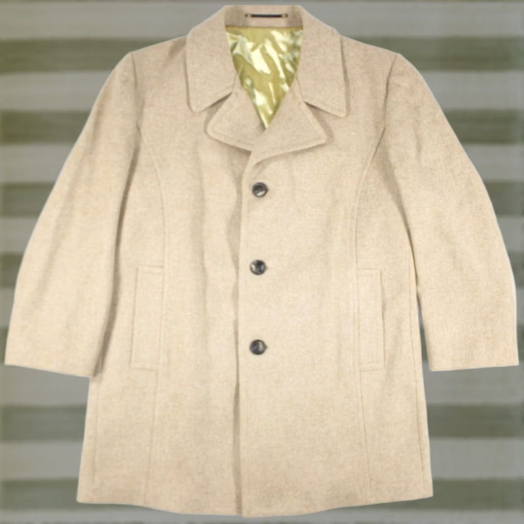 Vintage VINTAGE Silver Cloud Wool Tweed Mid Overcoat British Beige Men's 46 R Size US S / EU 44-46 / 1 - 1 Thumbnail