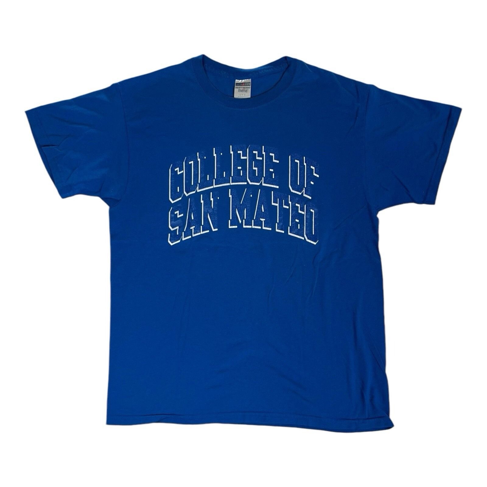 Jerzees Vintage College Of San Mateo T-Shirt Size Large Blue Spell O Size US L / EU 52-54 / 3 - 1 Thumbnail