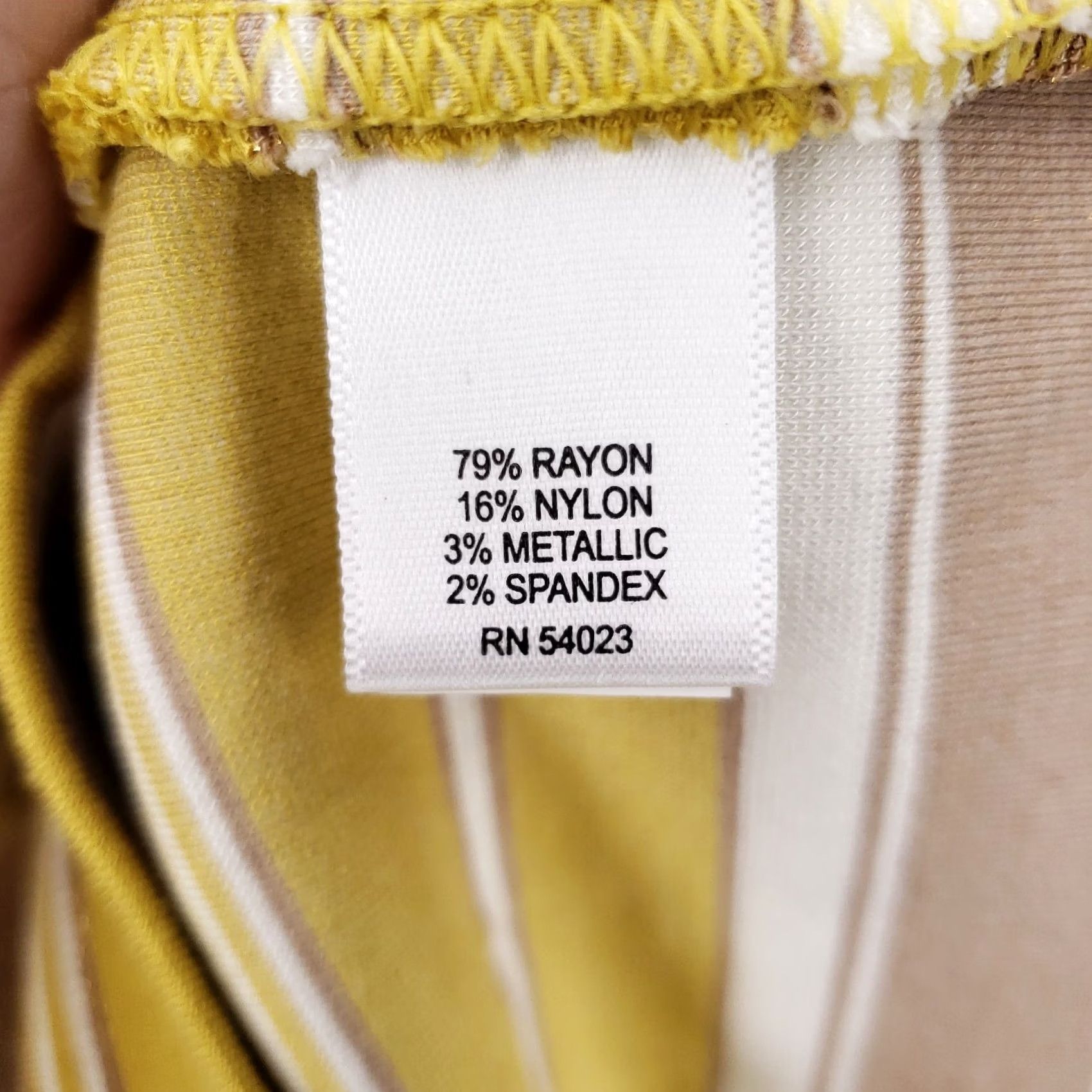 Banana Republic Banana Republic Dress Womens 0 Yellow Shift Striped 3/4 Sleeve Rayon Blend Dress Size XS / US 0-2 / IT 36-38 - 4 Thumbnail