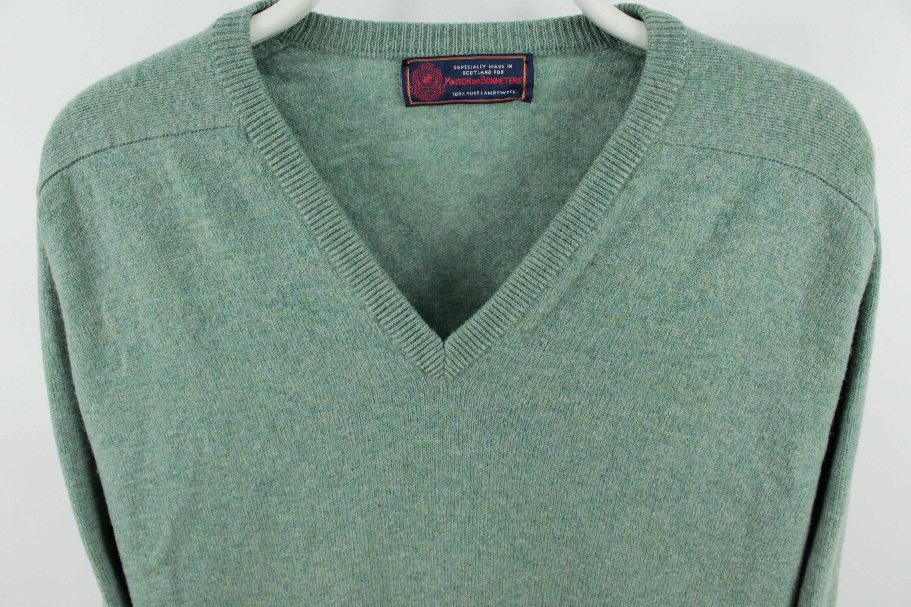 Vintage Vintage Maison de Bonneterie V-Neck Wool Sweater Pullover Size US L / EU 52-54 / 3 - 2 Thumbnail