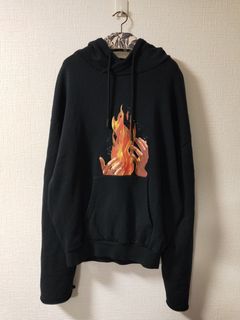 Off white store fire hands hoodie