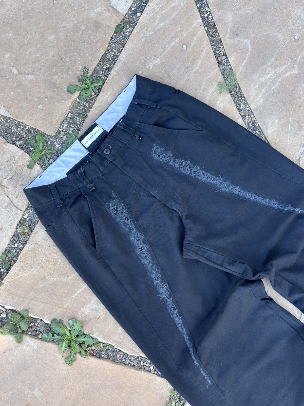 Other custom carti black flared distressed baggy pants Size US 34 / EU 50 - 4 Thumbnail