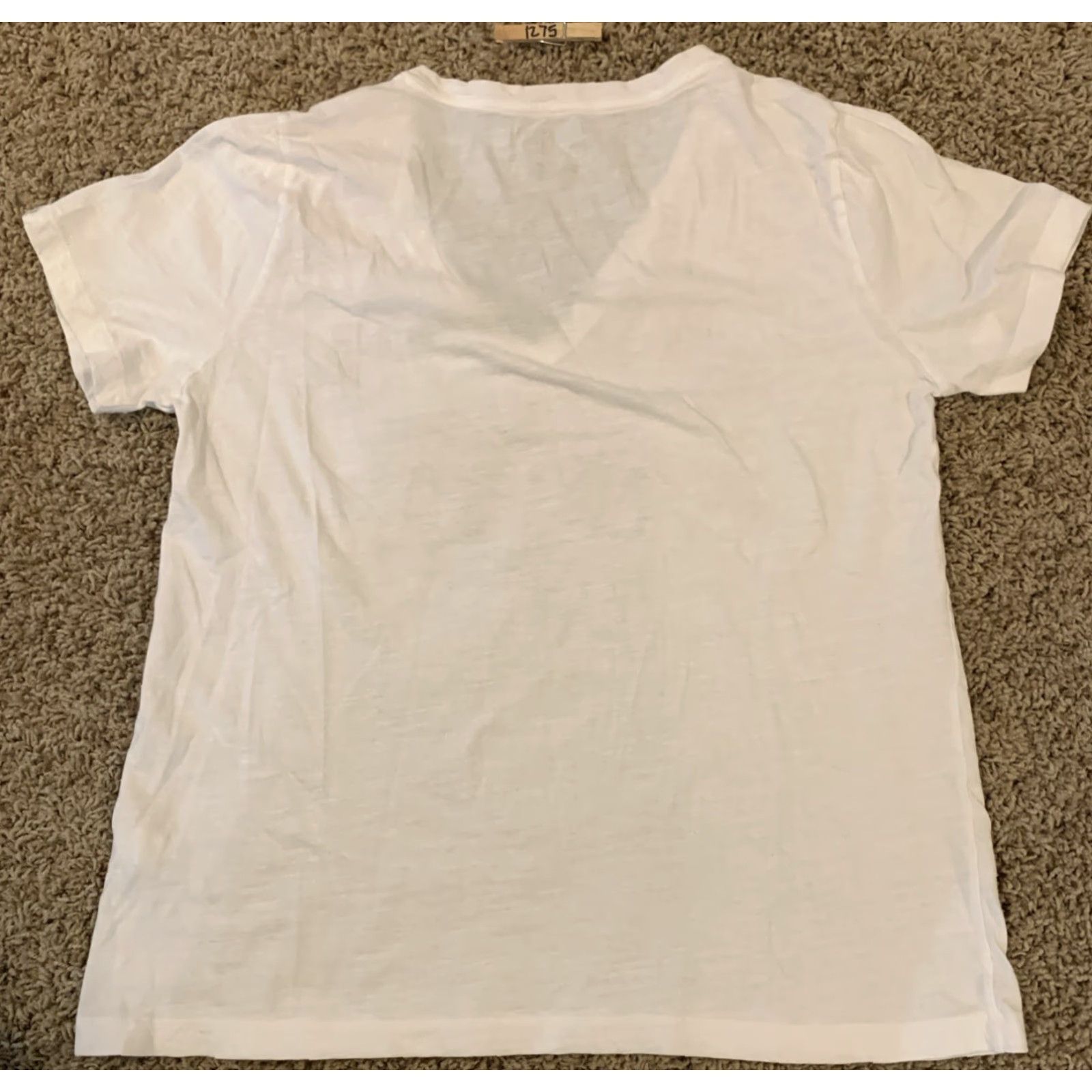 Lucky Brand Lucky Brand Women's T-Shirt V-Neck Short Sleeve 100% Cotton White Geometric Print Top L Regular Budget-friendly Casual Size L / US 10 / IT 46 - 7 Thumbnail