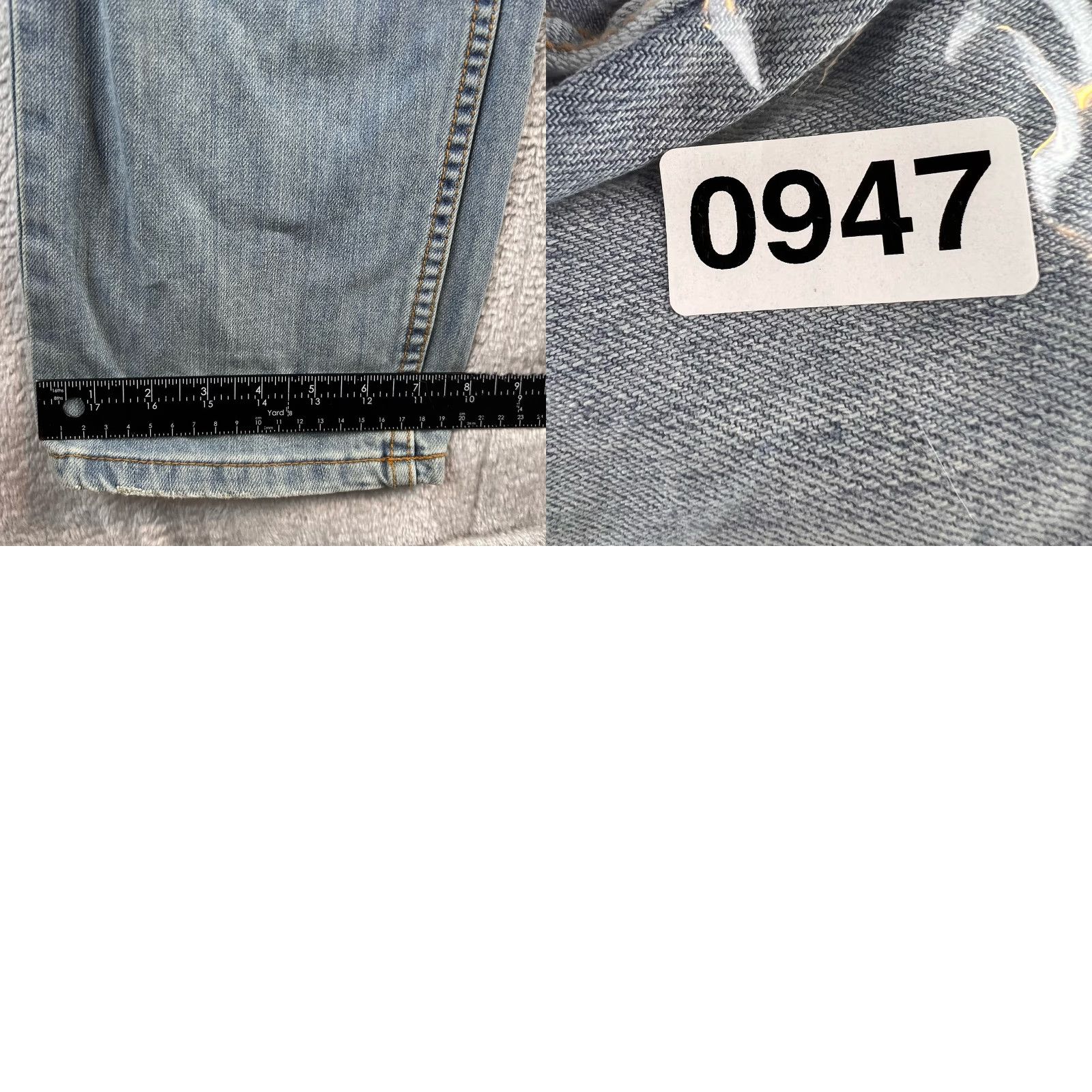 Vintage True Nation Jeans Mens 42x32 Blue Distressed Tapered Regular Jeans Distressed Men Blue 42 42x32 Zip Button Size US 42 / EU 58 - 8 Thumbnail