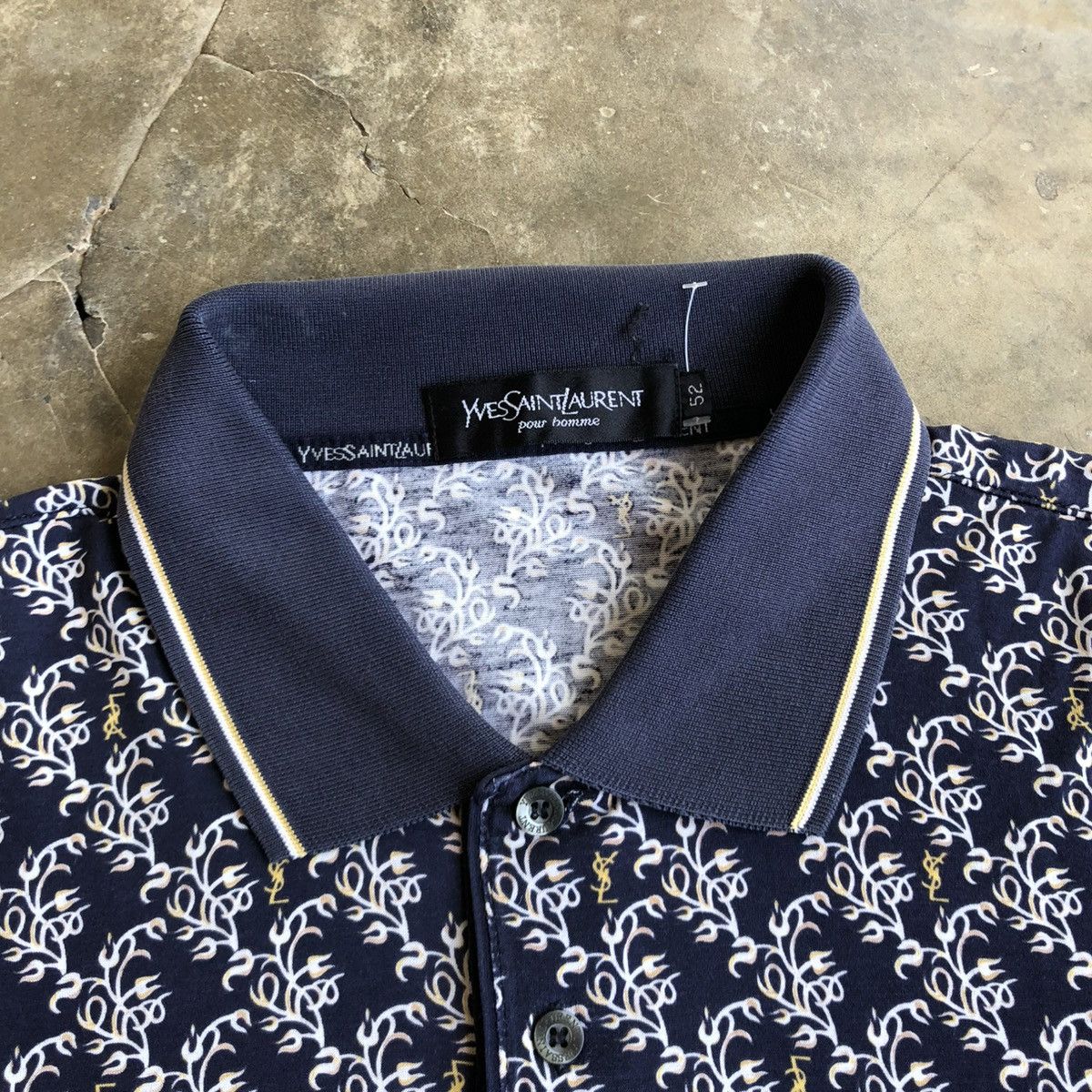 Yves Saint Laurent 1990s Yves Saint Laurent Pour Homme Monogram Polo Shirt Size US XL / EU 56 / 4 - 11 Thumbnail