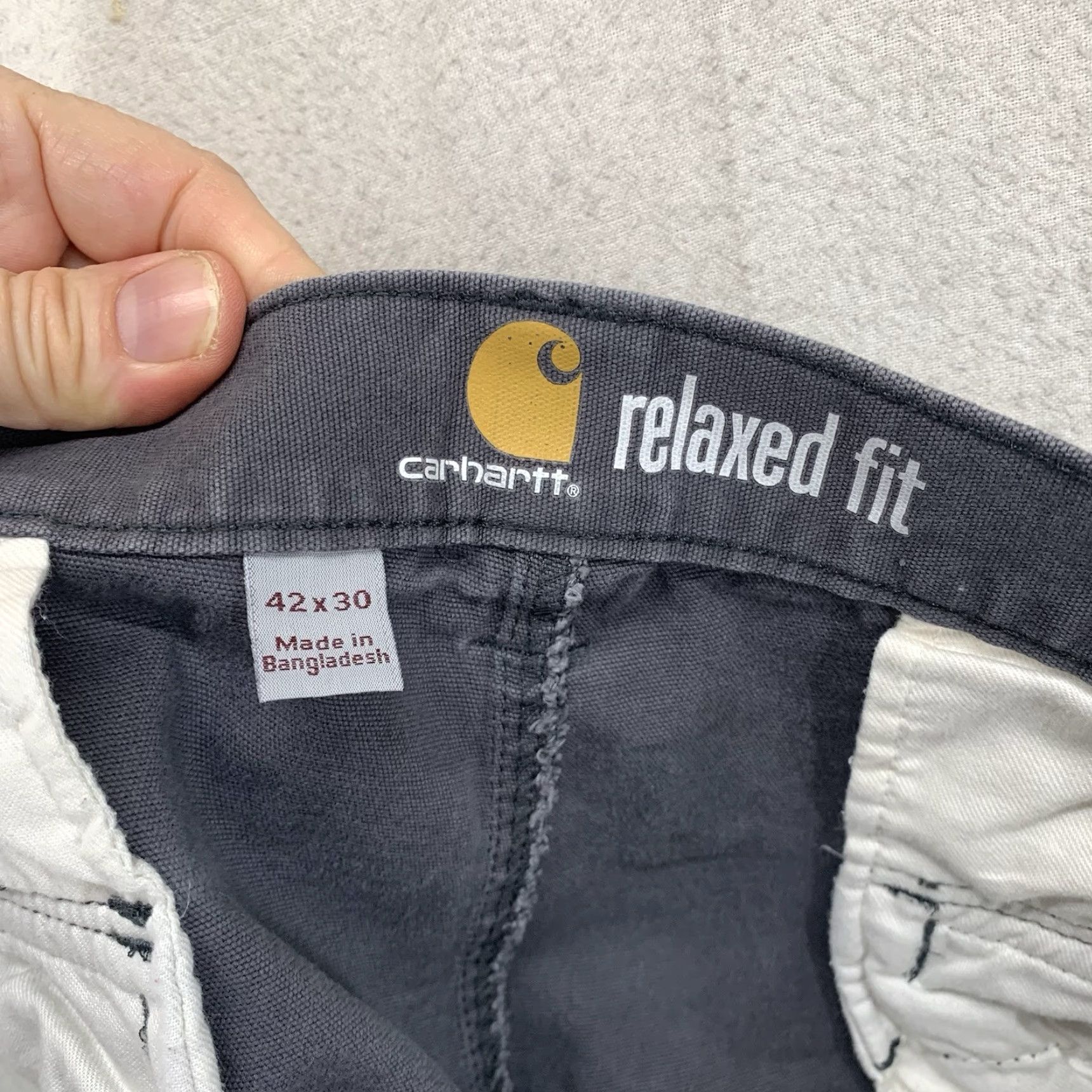 Carhartt VINTAGE Carhartt Work Pants Men 42W x 30in Gray Utility Carpenter Rigid Flex Workwear Size US 42 / EU 58 - 4 Thumbnail