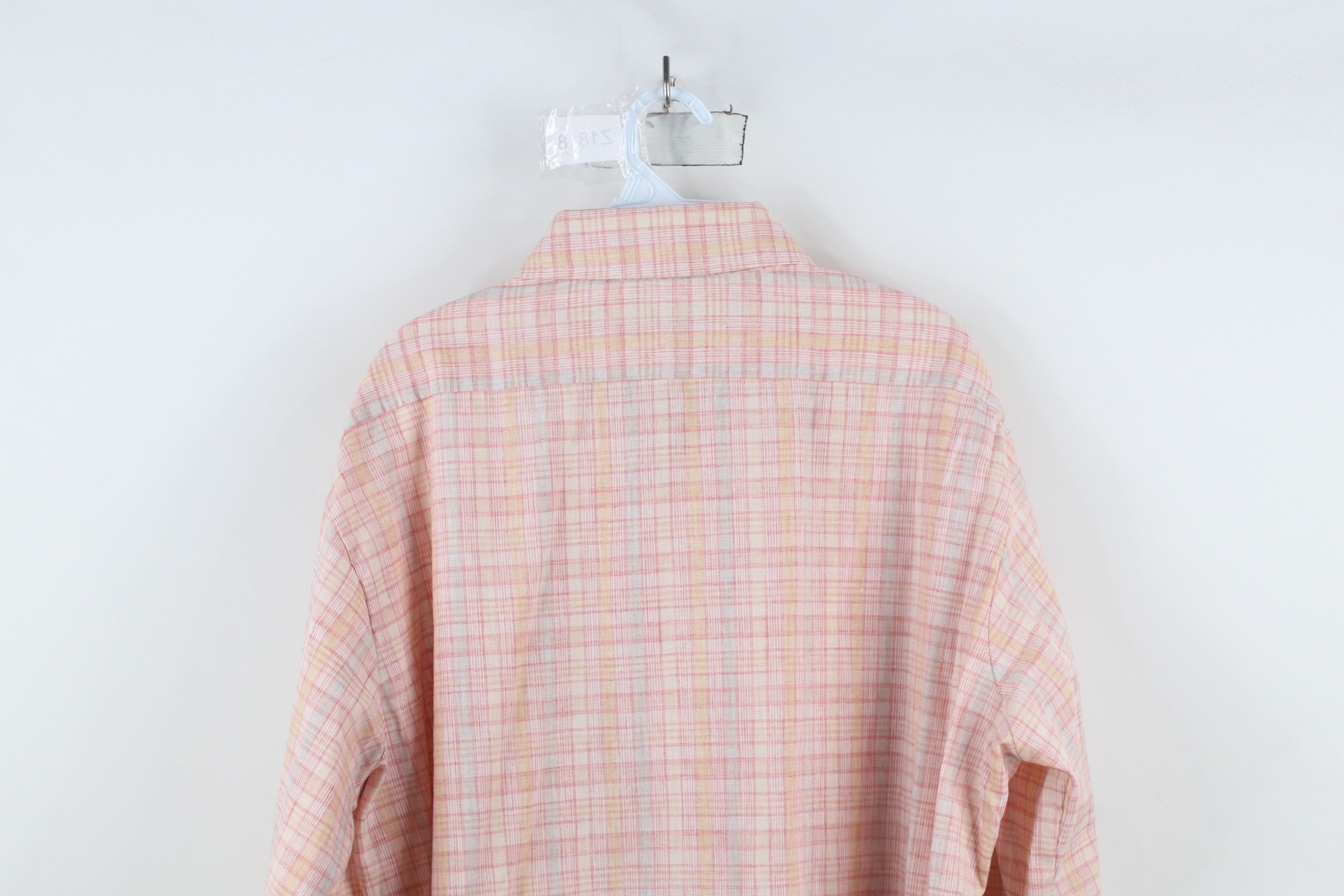 Vintage Vintage 70s Streetwear Pastel Plaid Collared Button Shirt Size US XL / EU 56 / 4 - 11 Thumbnail