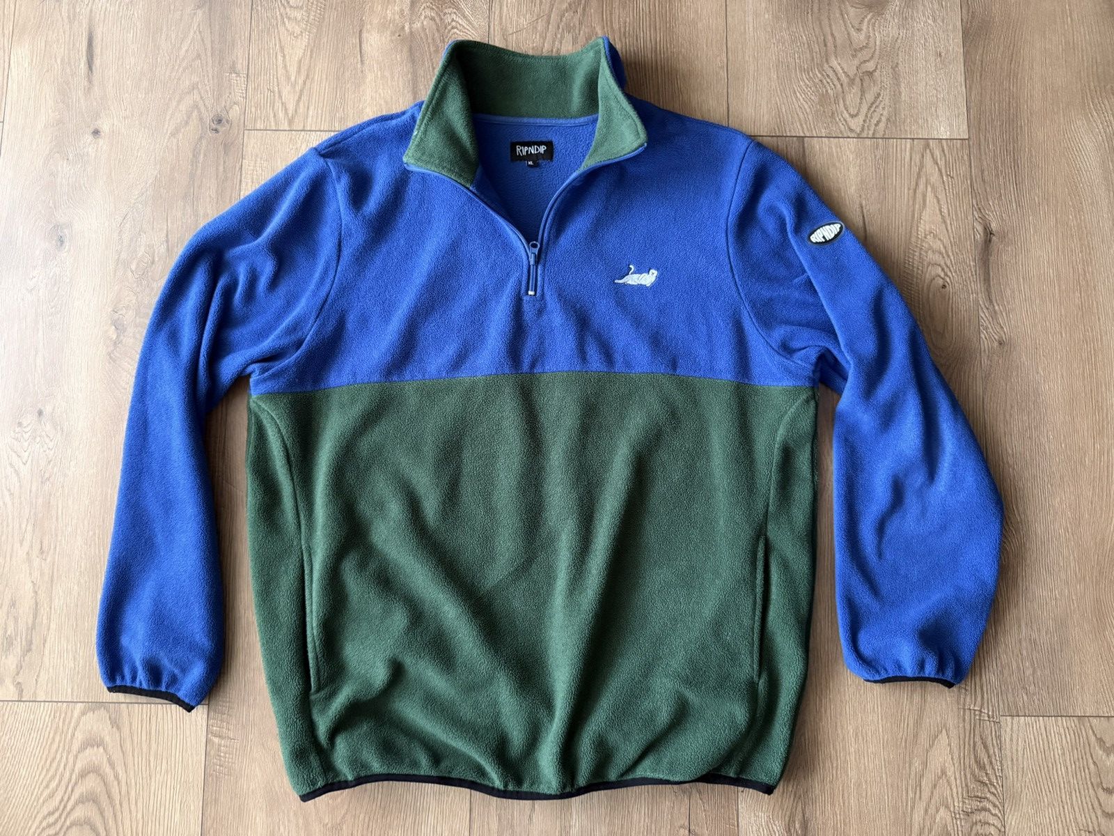 RIPNDIP Ripndip Colorblock Fleece 1/4 Zip Pullover Blue Green Size US XL / EU 56 / 4 - 1 Thumbnail
