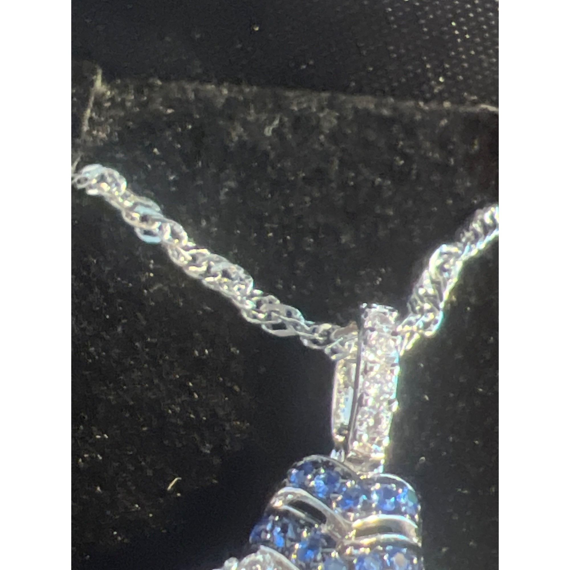 Other Gold Coast Necklace Silver Tone Blue Crystal Rhinestone Pend Size ONE SIZE - 3 Thumbnail