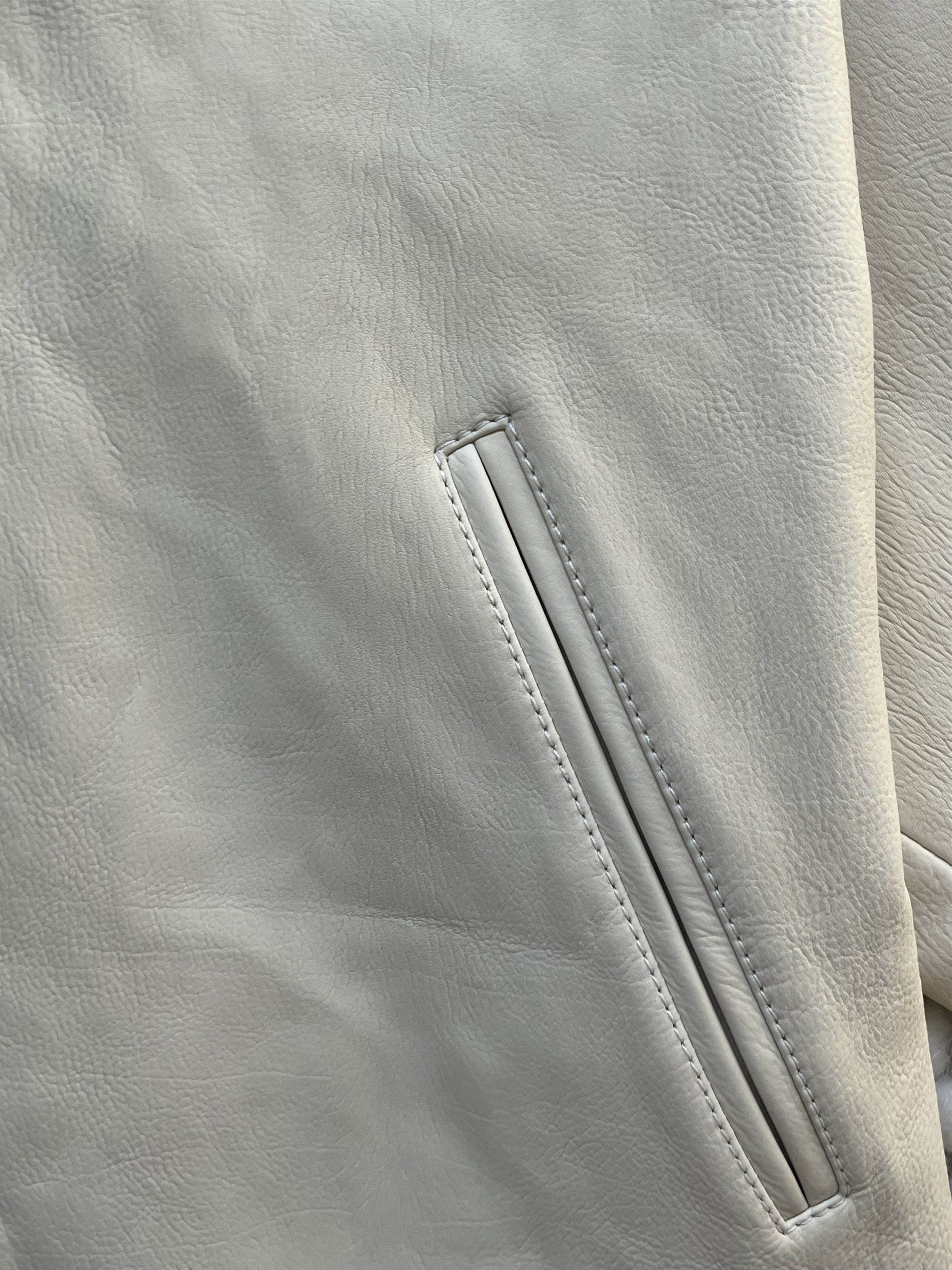 Amiri AMIRI Women’s Leather Zip Jacket – Bone White Size M / US 6-8 / IT 42-44 - 6 Thumbnail