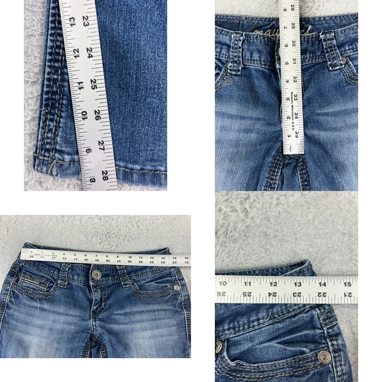 Vintage Maurices Jeans Womens 26x28 Blue Denim Bootcut Western Embroidered 26 Waist 28 Inseam Cotton Blend Regular Size 1 Hat? No. Size 25" / US 0 / IT 36 - 8 Thumbnail